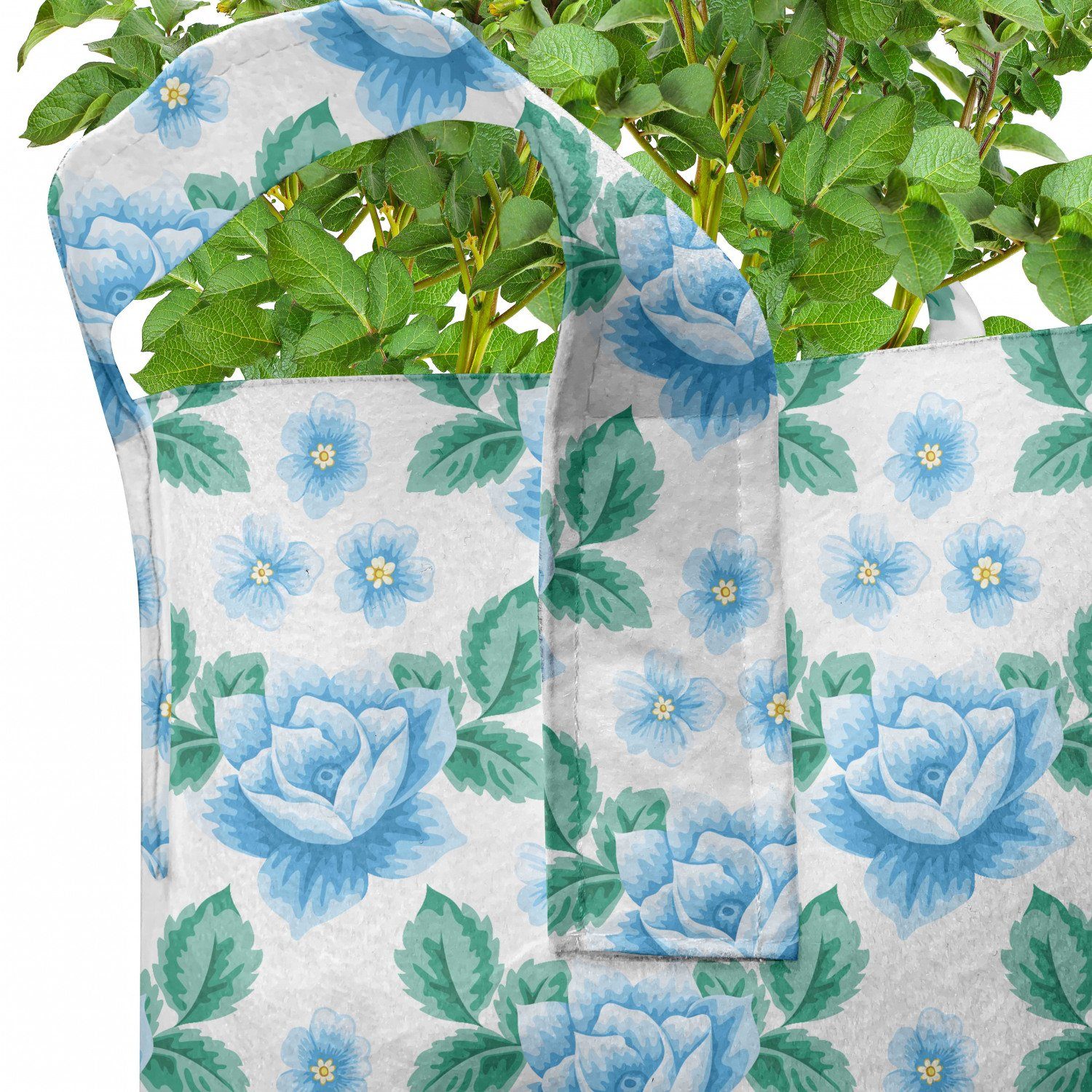 Stofftöpfe Abakuhaus Blüten Botanik Pflanzkübel Griffen hochleistungsfähig Rose Pflanzen, für Blaue mit Vintage