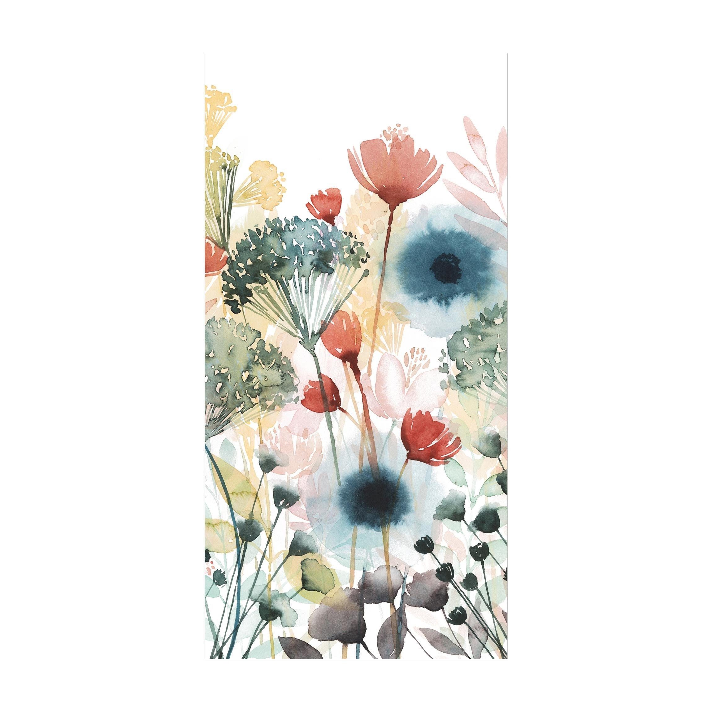 Bilderdepot24 Teppich Teppich Vinyl Flur Küche Blumen Landhaus funktional lang, Läufer - weiss glatt, nass wischbar (Schmutz, Tierhaare) Saugroboter & Bodenheizung geeignet