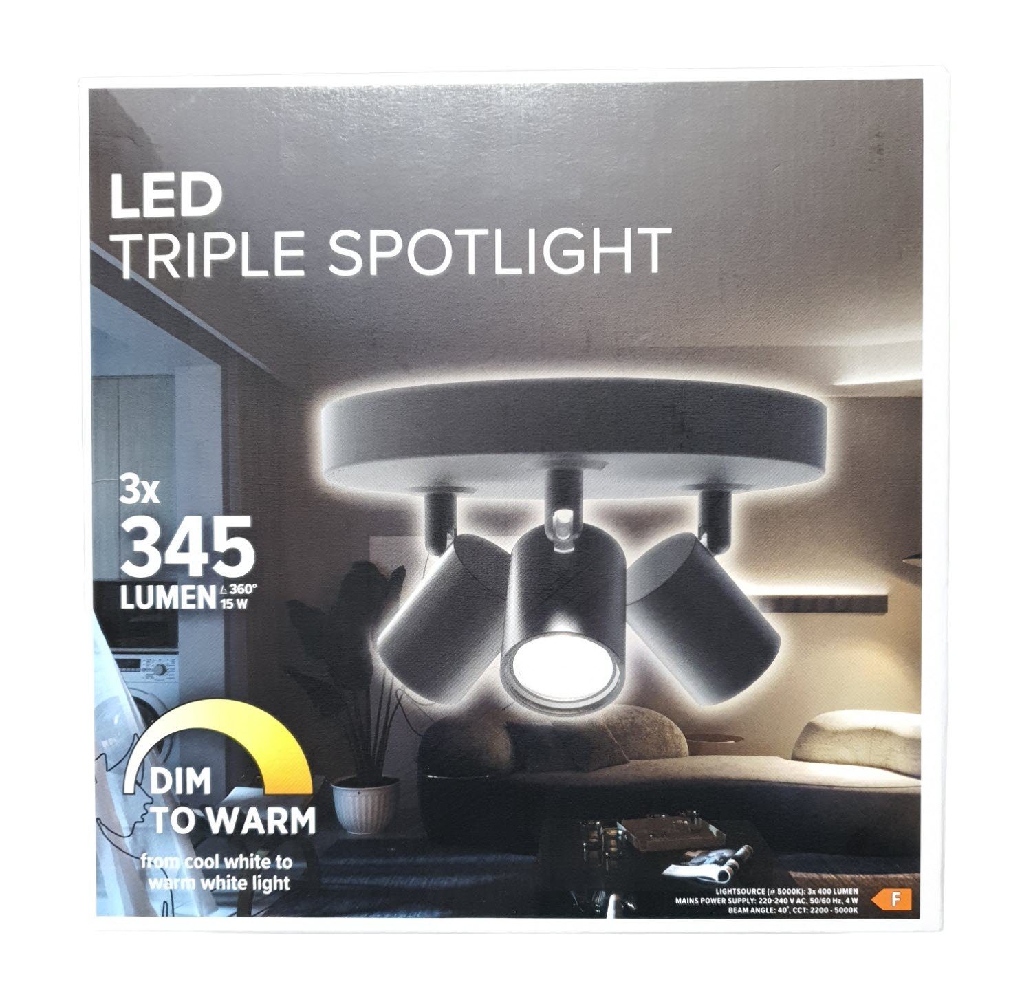ZD Trading Deckenstrahler LED Triple Spotlight Dreifachstrahler rund, LED fest integriert