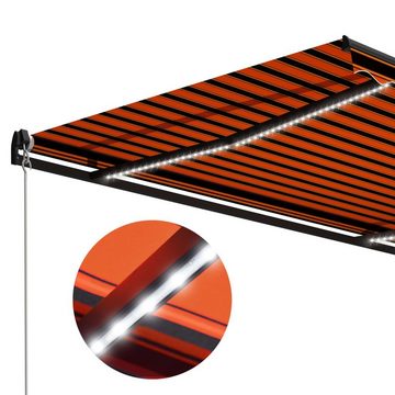 vidaXL Markise Einziehbare Markise Handbetrieben LED 300x250 cm Orange Braun Balkon T
