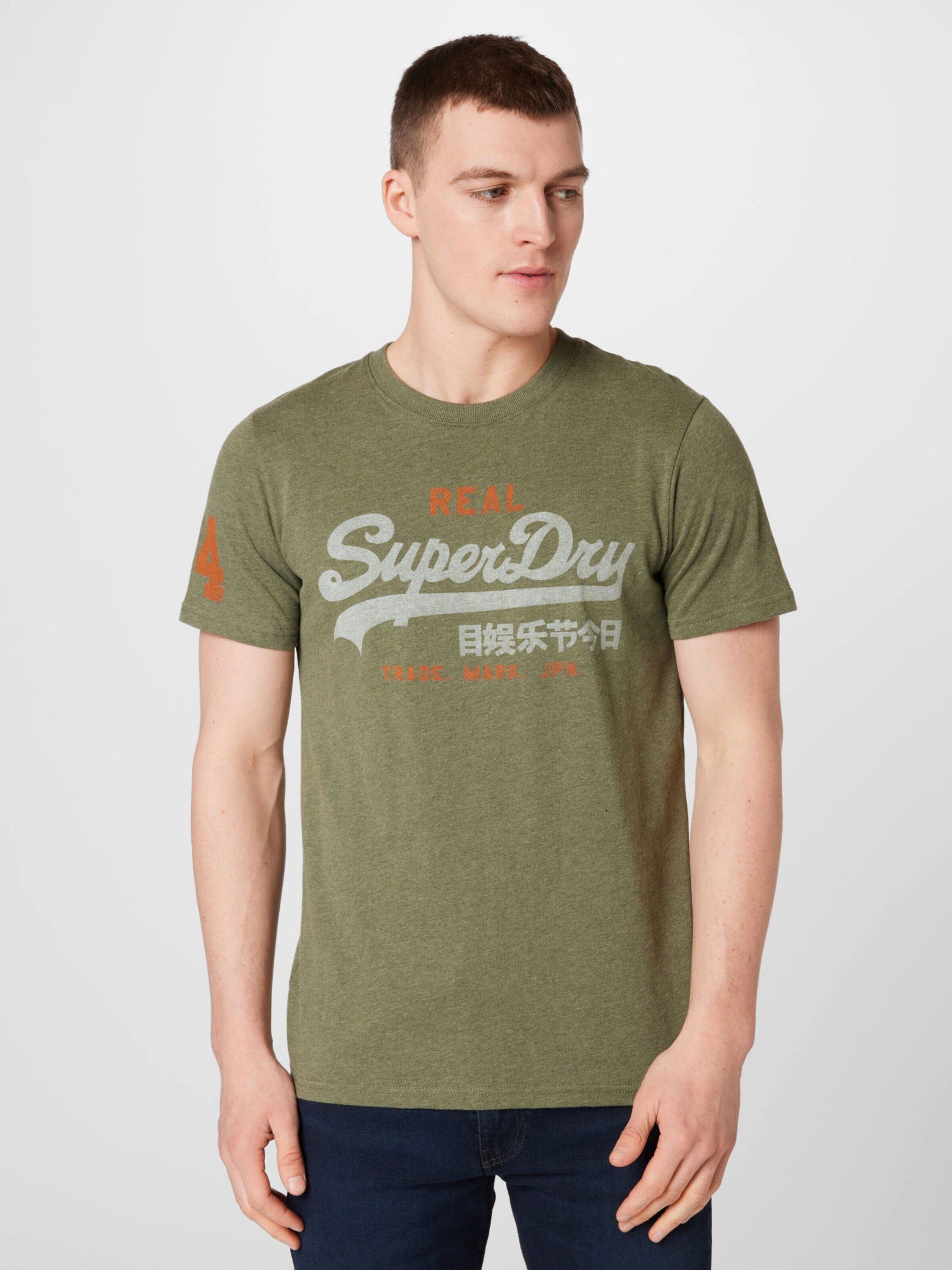 Superdry Olivgrün Meliert T-Shirt (1-tlg)