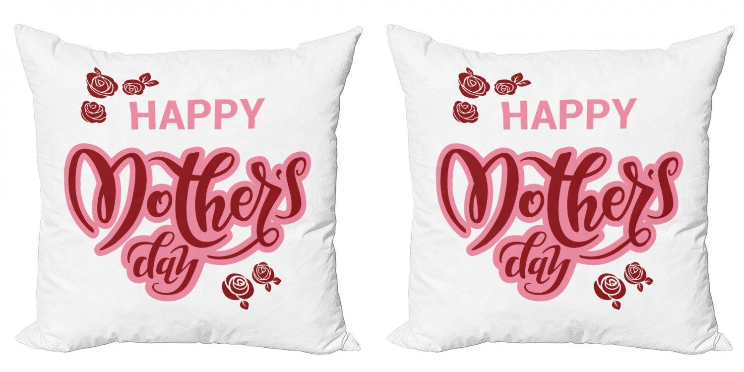 Kissenbezüge Modern Accent Doppelseitiger Digitaldruck, Abakuhaus (2 Stück), Zitat Happy Mothers Day Roses