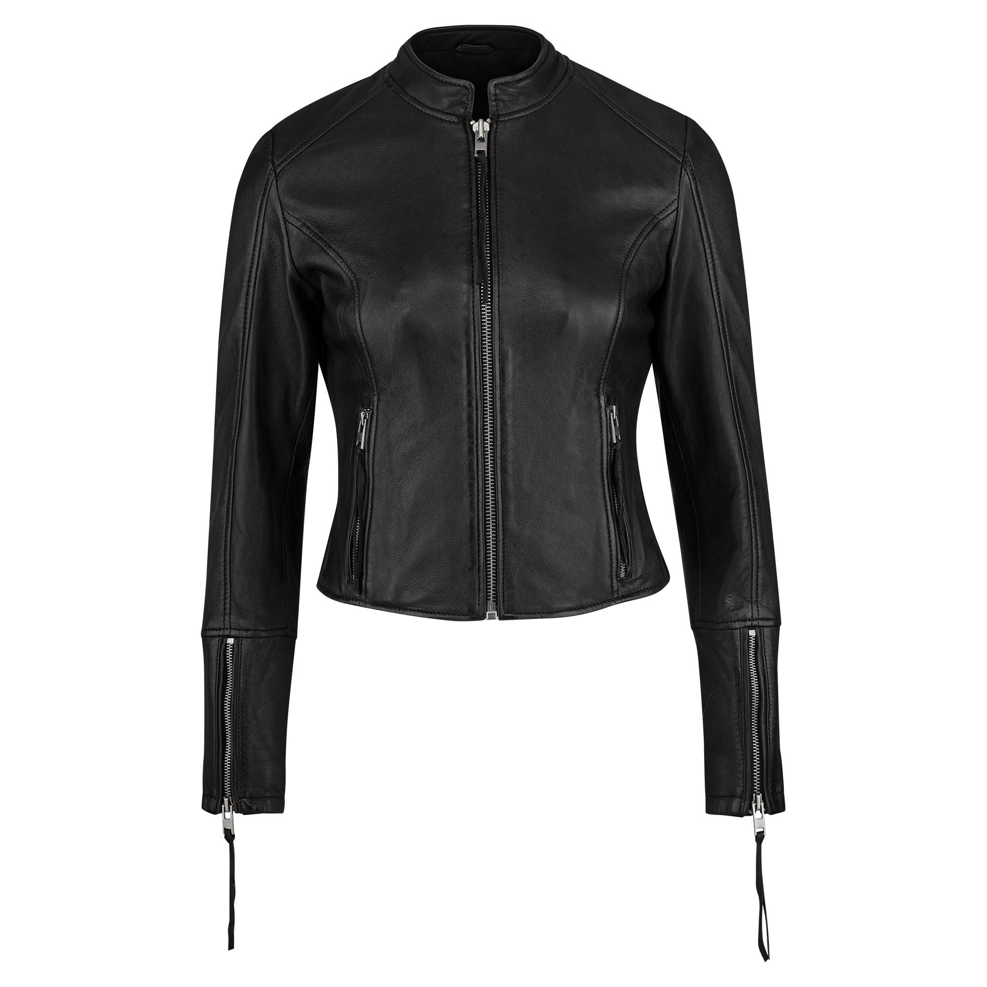trueprodigy Lederjacke Vega Sportlicher Stehkragn und dekorative Reißversch günstig online kaufen