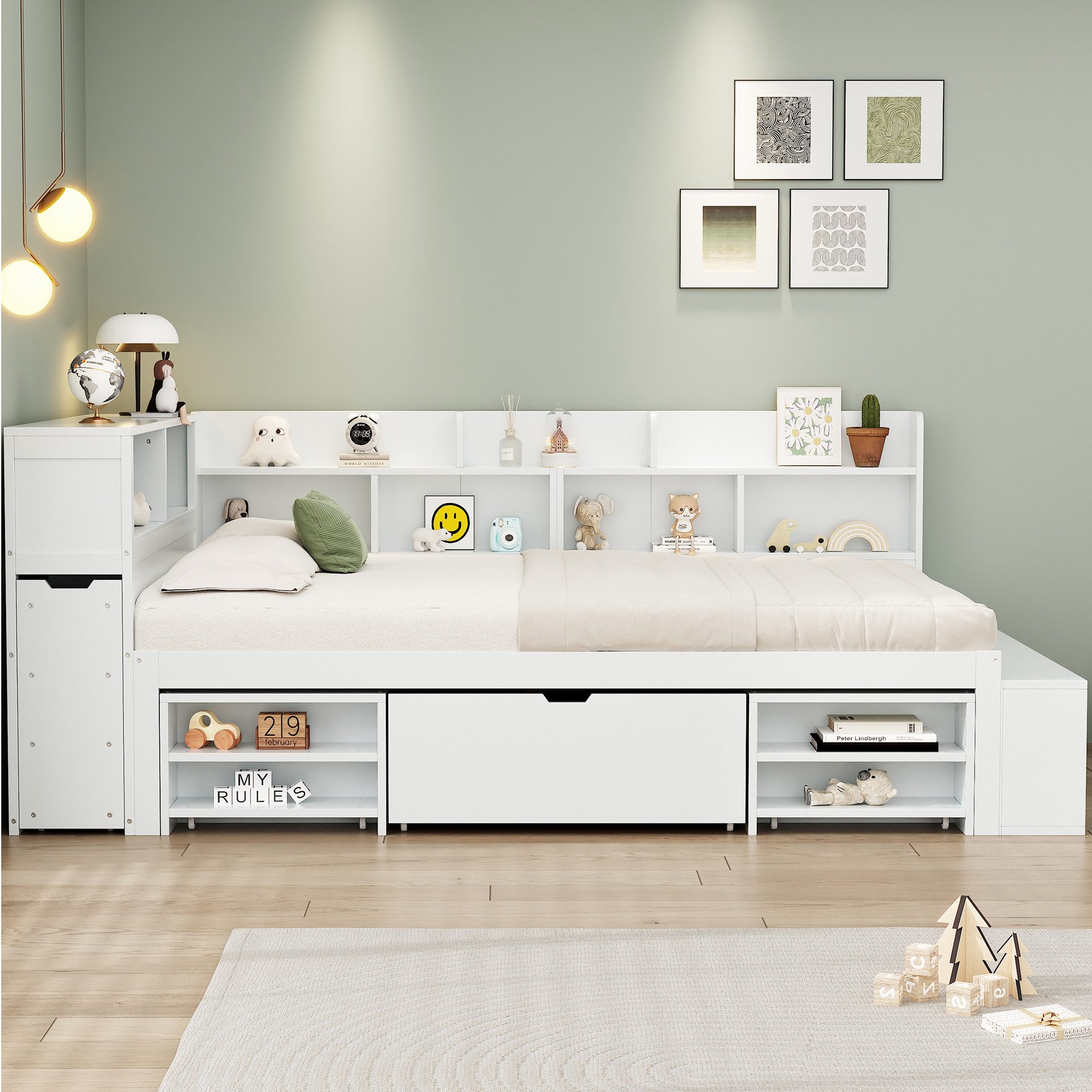 MODFU Kinderbett Einzelbett (Multifunktionales Kinderbett, mit Lattenrost, günstig online kaufen