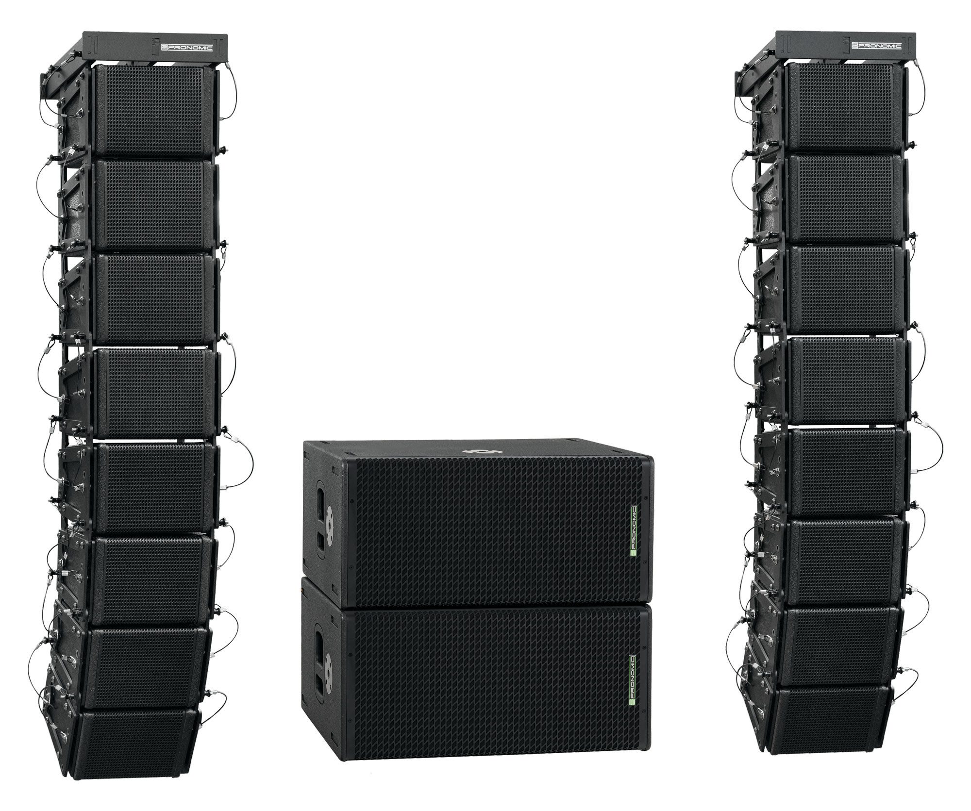 Pronomic V-Array Club Set, 1680 W RMS, bis ca. 300 Zuhörer Lautsprecher (Bluetooth 4.2 Empfänger, 1680 W, 1680 W RMS für bis zu ca. 300 Zuhörer)