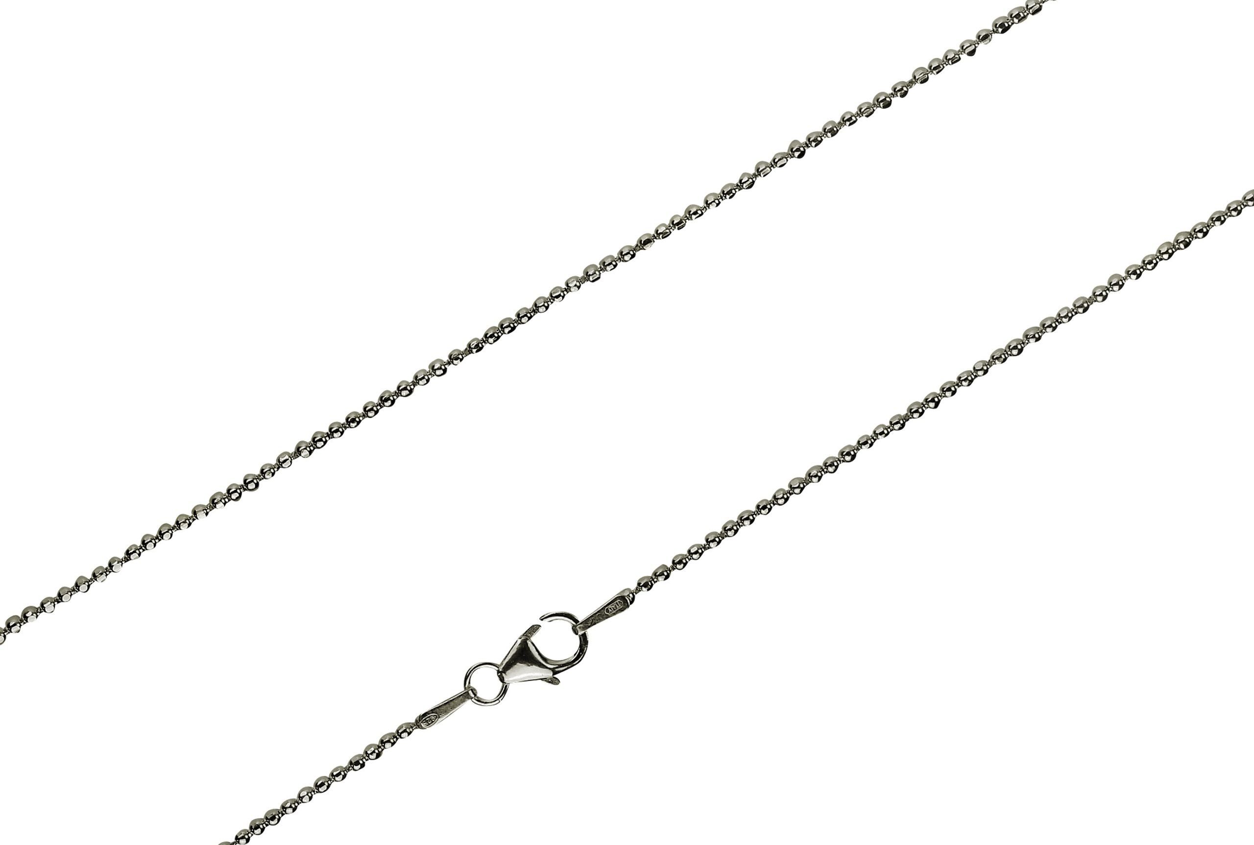 SILBERMOOS Silberkette Diamantierte Kugelkette - 8-fach angeschliffen, 925 Sterling Silber