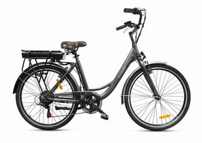 Olotos E-Bike Scooty plus E-Citybike 26 Zoll Damen E-Bike mit 10Ah Akku, 6 Gang, Kugelschaltung, SHIMANO