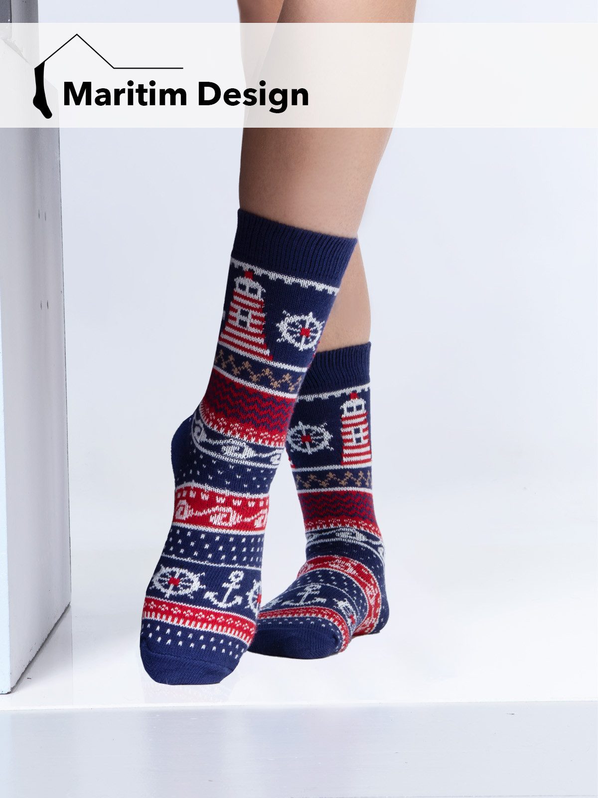 HomeOfSocks Socken Maritim Anker Socke aus 90% Baumwolle Anker Socken Maritim aus 90% Baumwolle