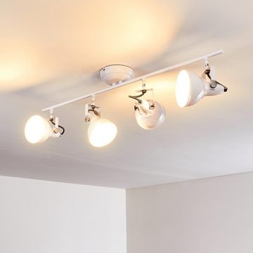 hofstein Deckenleuchte »Arazane« verstellbare Deckenlampe aus Metall in Weiß, ohne Leuchtmittel, Lampenschirm dreh-/schwenkbar, 4xE14, Spot im Retro-Design