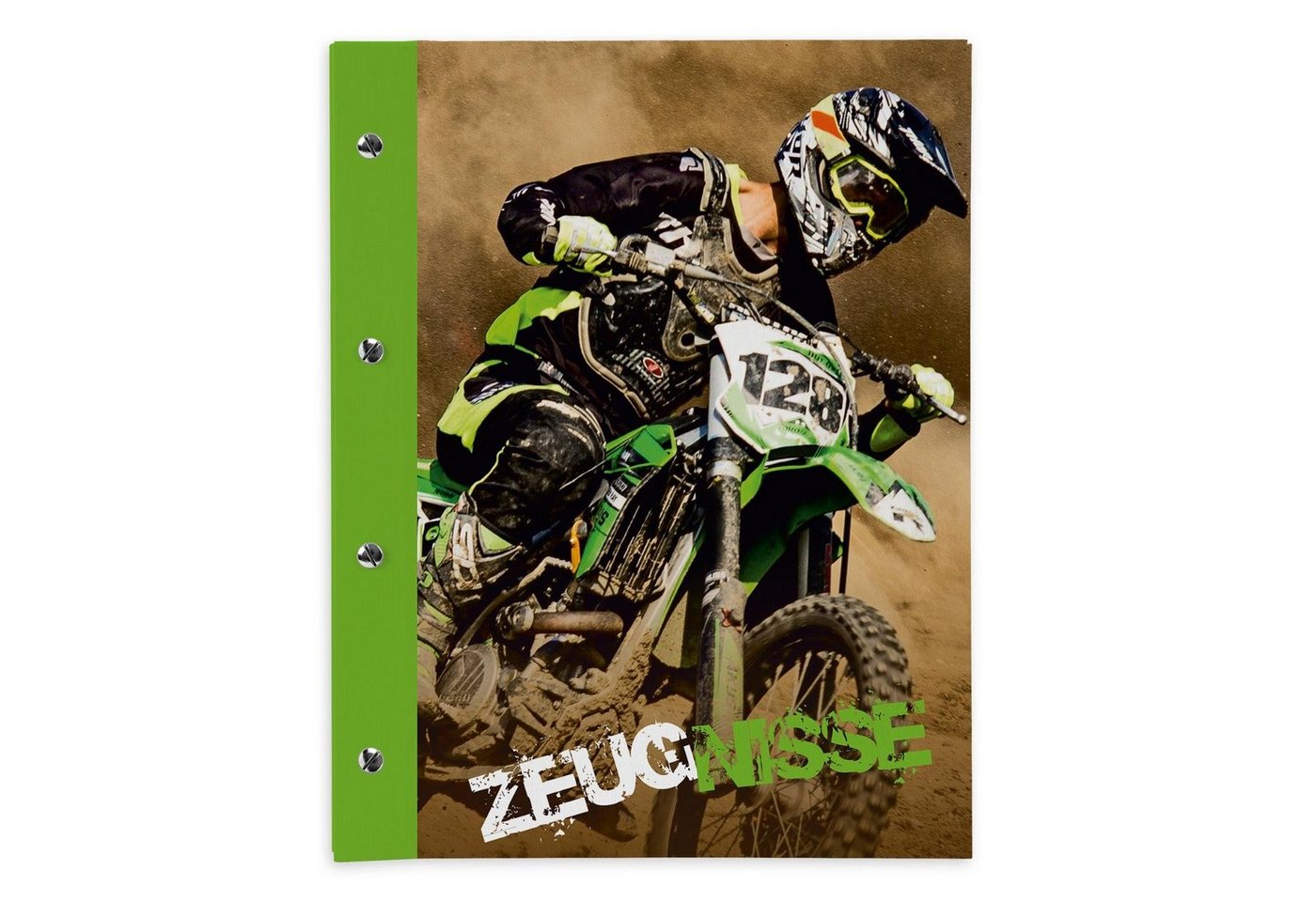 Thumbnail - itenga Organisationsmappe itenga Zeugnismappe A4 mit Schraubverschluss Motiv Motocross