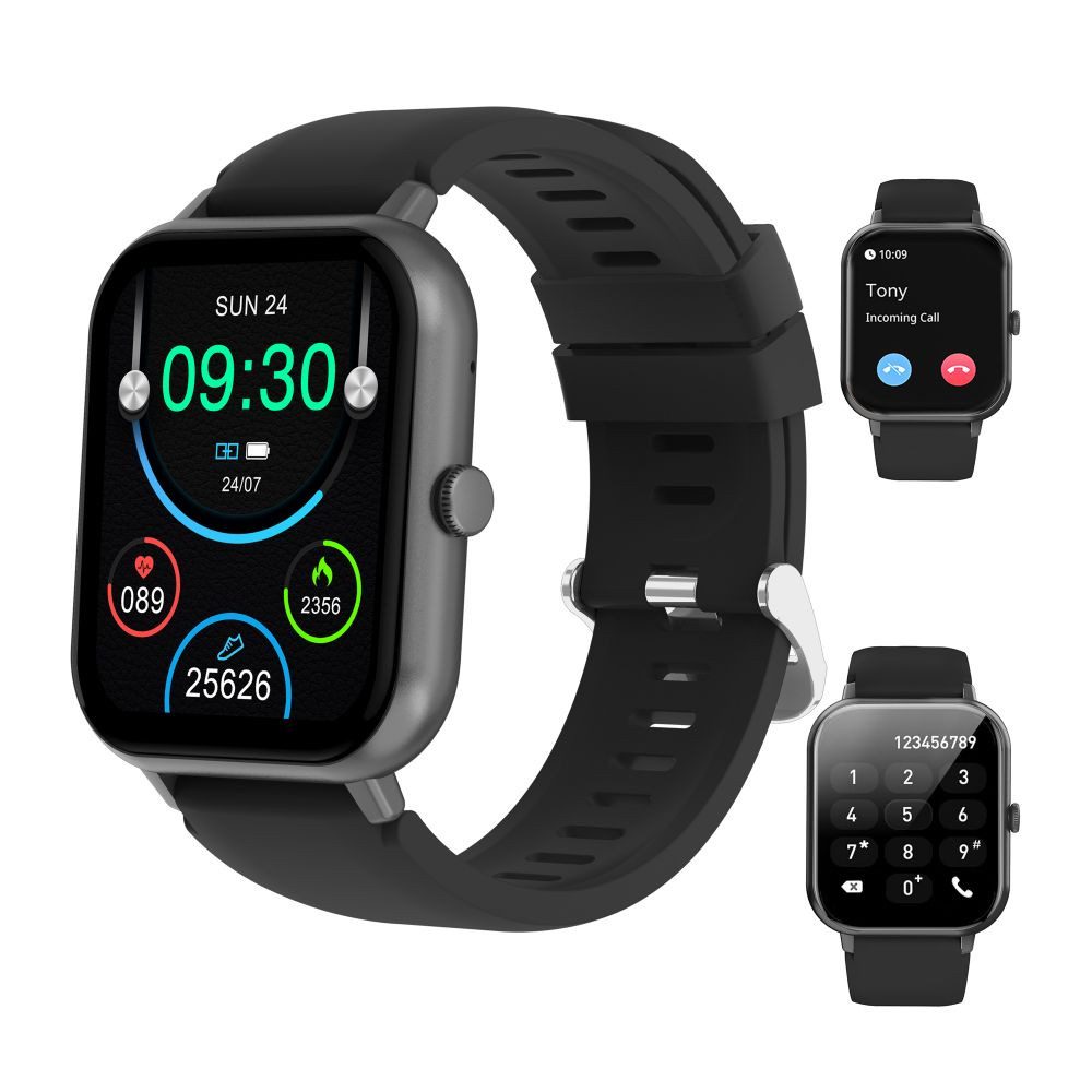 HUGERSTONE 1,83"HD Touchscreen-Smartwatch, Über 100 Sportmodi Smartwatch, wasserdicht Smartwatch, Fitness Tracker Uhr für Damen Herren, Bluetooth-Telefonie, Fitnessuhr, Herzfrequenzmonitor, Schlafmonitor