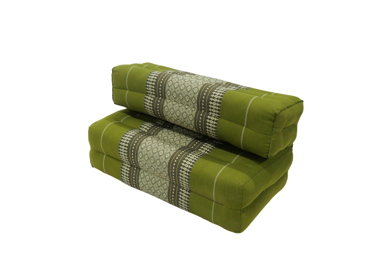 faltbar unterstützend my cm angenehm, 50x70x12 grün, weich, Yogakissen orientalisches Yoga Muster, Hamam Meditationssitz