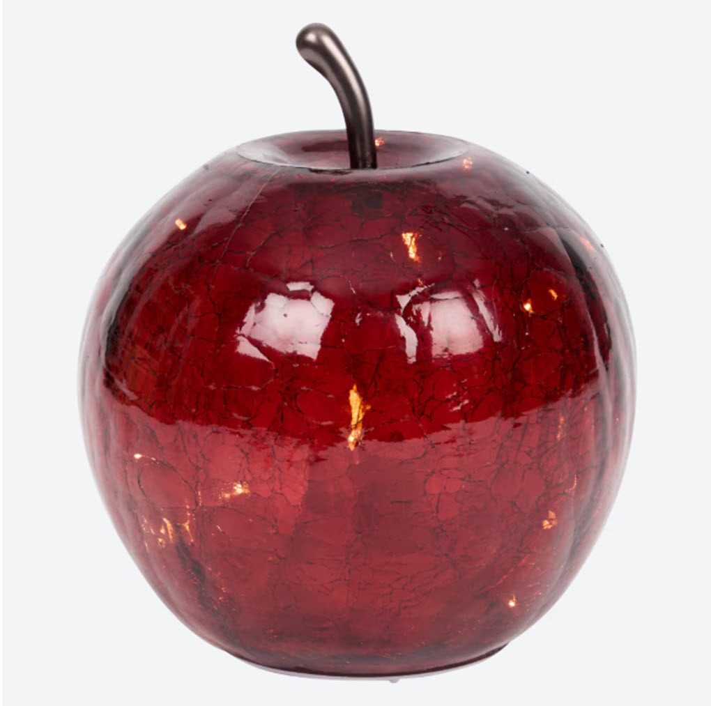 ZD Trading Deko-Glas Deko LED Apfel Glas 16 cm