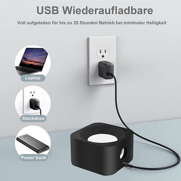 GelldG Bettleuchte Wandlampe mit USB-Ladeanschluss, 360° drehbare Touch Control Leuchte