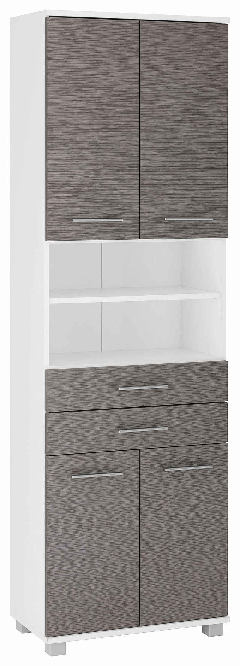 Schildmeyer Hochschrank Palermo Breite 60 cm, verstellbare Einlegeböden, Metallgriffe