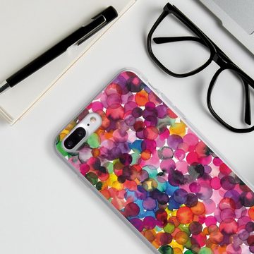 DeinDesign Handyhülle bunt Punkte Wasserfarbe Overlapped Watercolor Dots, Apple iPhone 8 Plus Silikon Hülle Bumper Case Handy Schutzhülle
