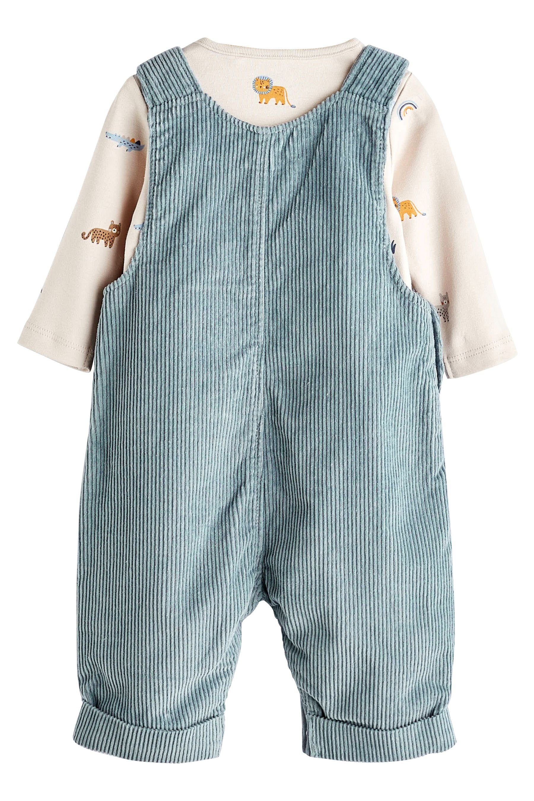 Next Body & Cord Baby-Latzhose Teal (2-tlg) Set Blue Hose im und Bodysuit aus