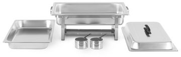 Stagecaptain Speisenwärmer Chafing Dish - Edelstahl Warmhaltebehälter für Buffet und Catering, (CDDF-09, 1-tlg., Inkl. Wasserbad und 2 Brennern), Speisewanne mit 9 L Fassungsvermögen