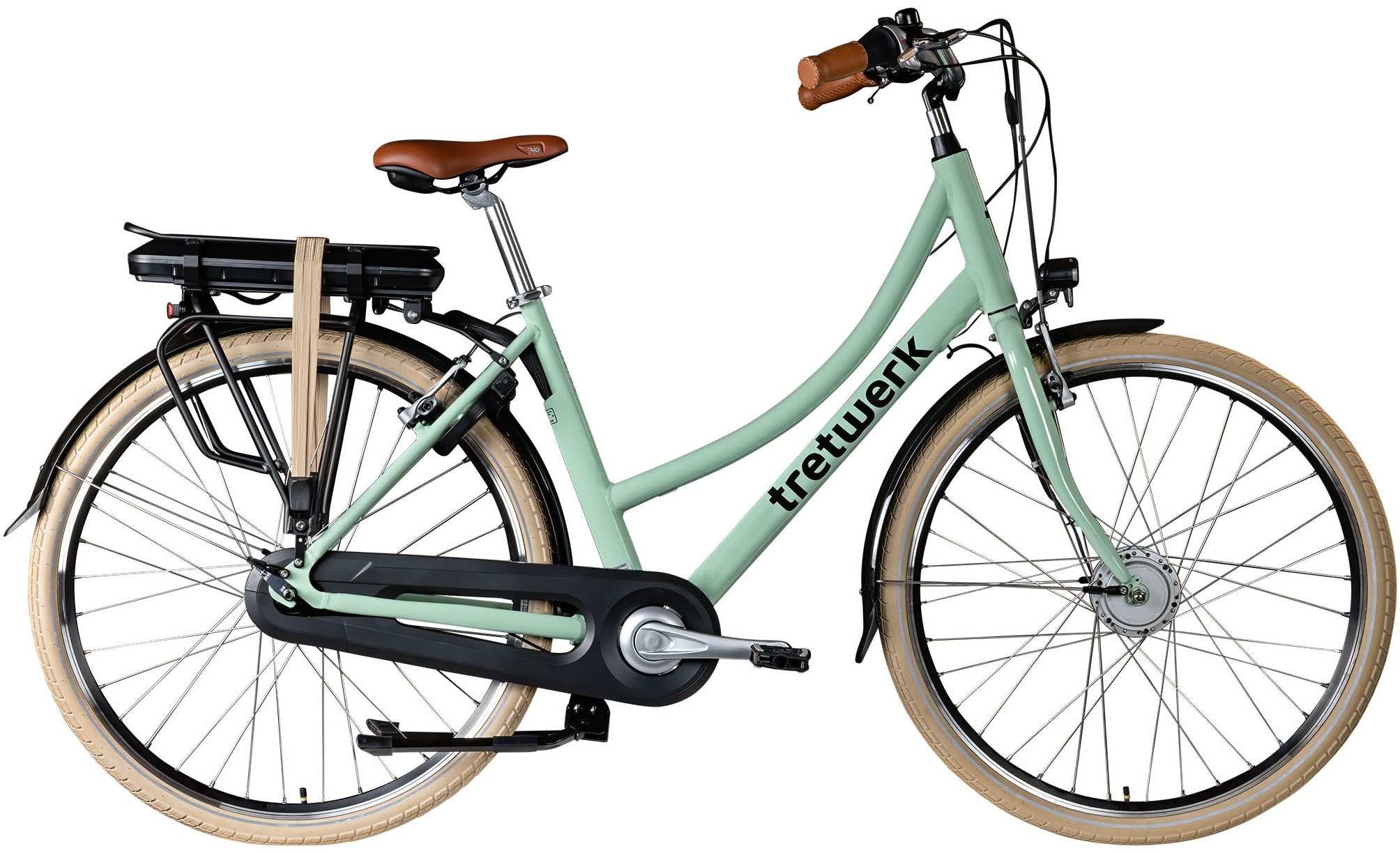 Tretwerk E-Bike Cityrad Aurora, 7 Gang, Nabenschaltung, Frontmotor, 522 Wh, Pedelec, Elektrofahrrad für Damen und Herren