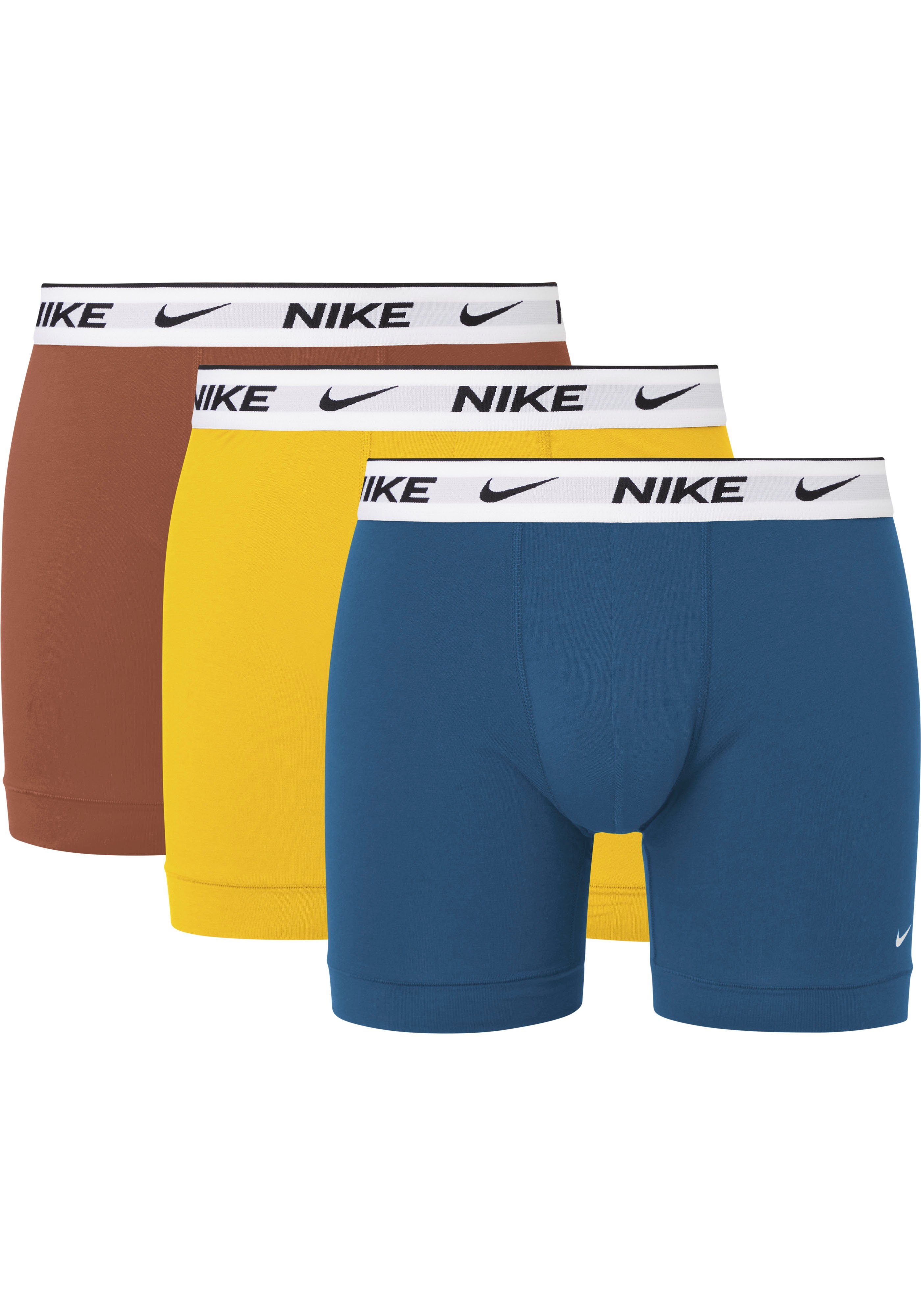 NIKE Underwear Boxer (Packung, 3er-Pack) mit elastischem Nike Logobund GREEN ABYSS/LASER ORANGE/RUSSET