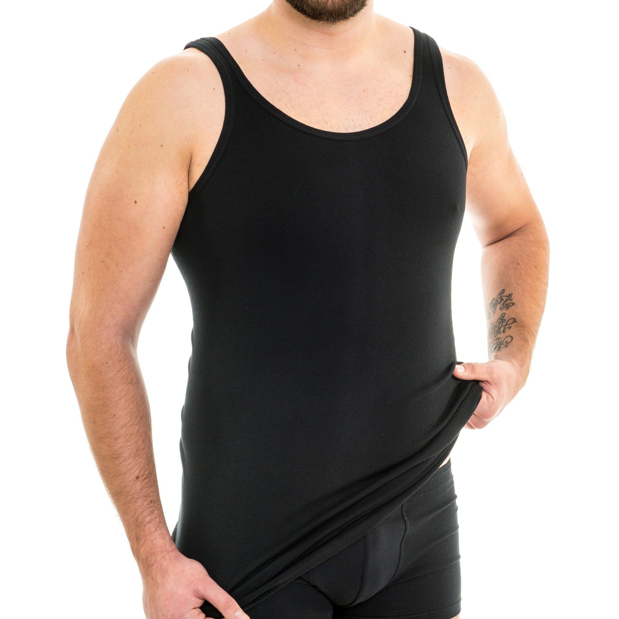 HERMKO Unterhemd 3007 3er Pack extralanges Herren Unterhemd (10 cm) 100% Bi günstig online kaufen