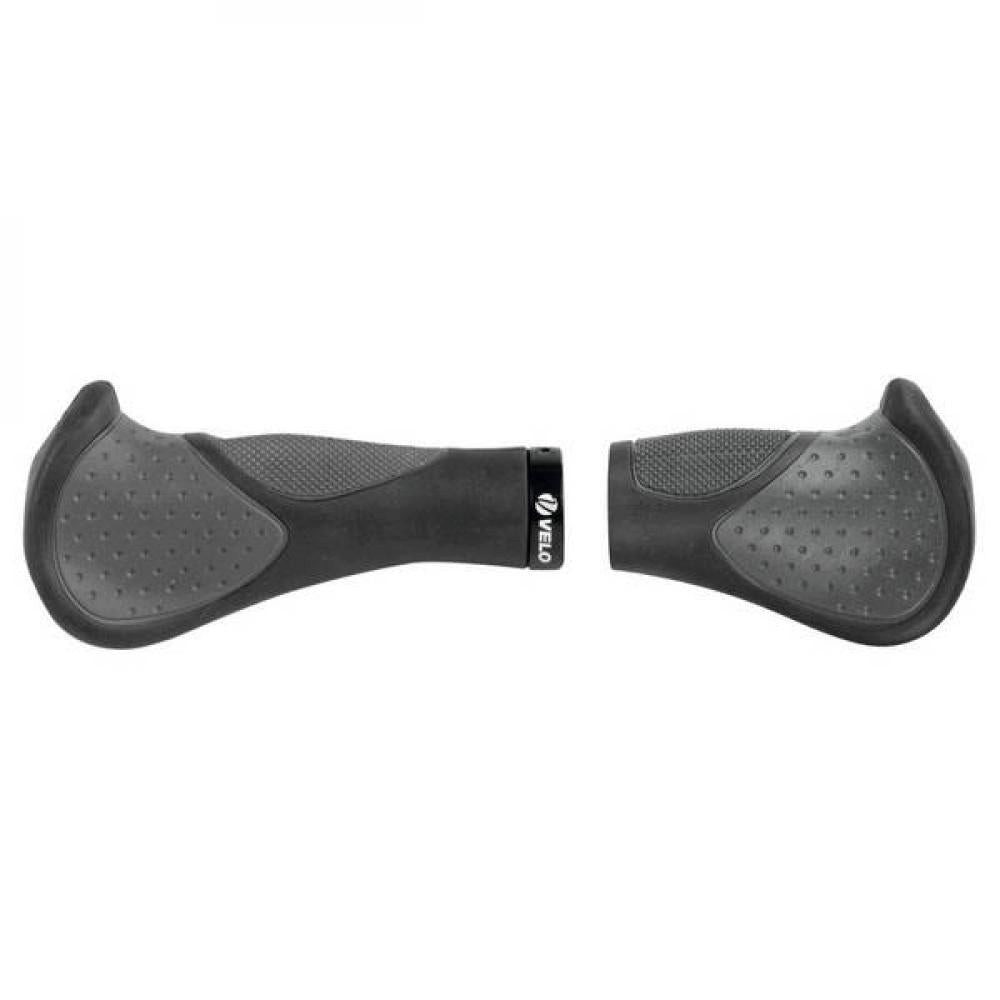 Velo Fahrradlenkergriff Velo ERGOGEL D3 BAR Schraub-Griffpaar 140/92 mm Schwarz-Grau - ergonom
