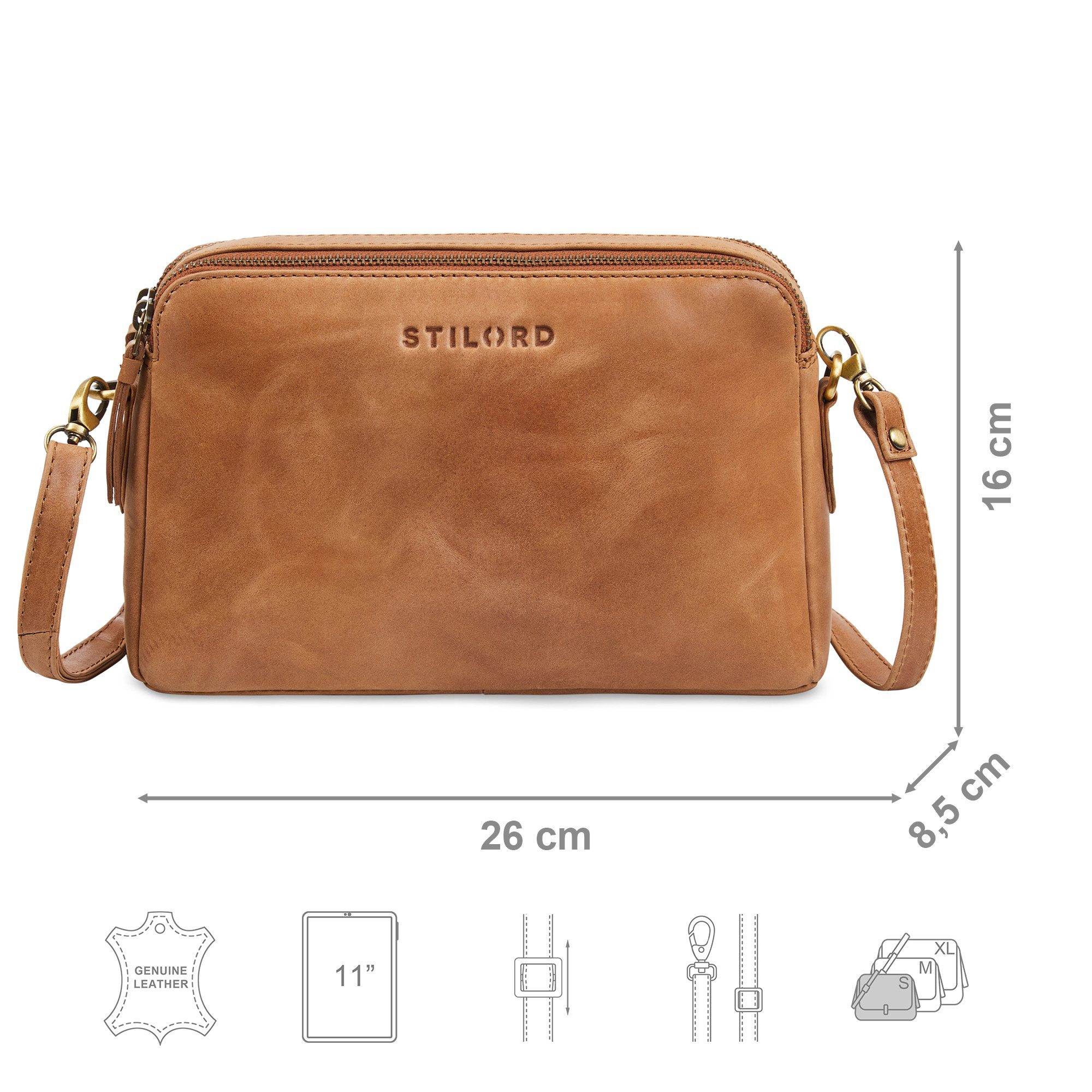 STILORD Handtasche "Rosie" Vintage Umhängetasche Damen Leder Klein