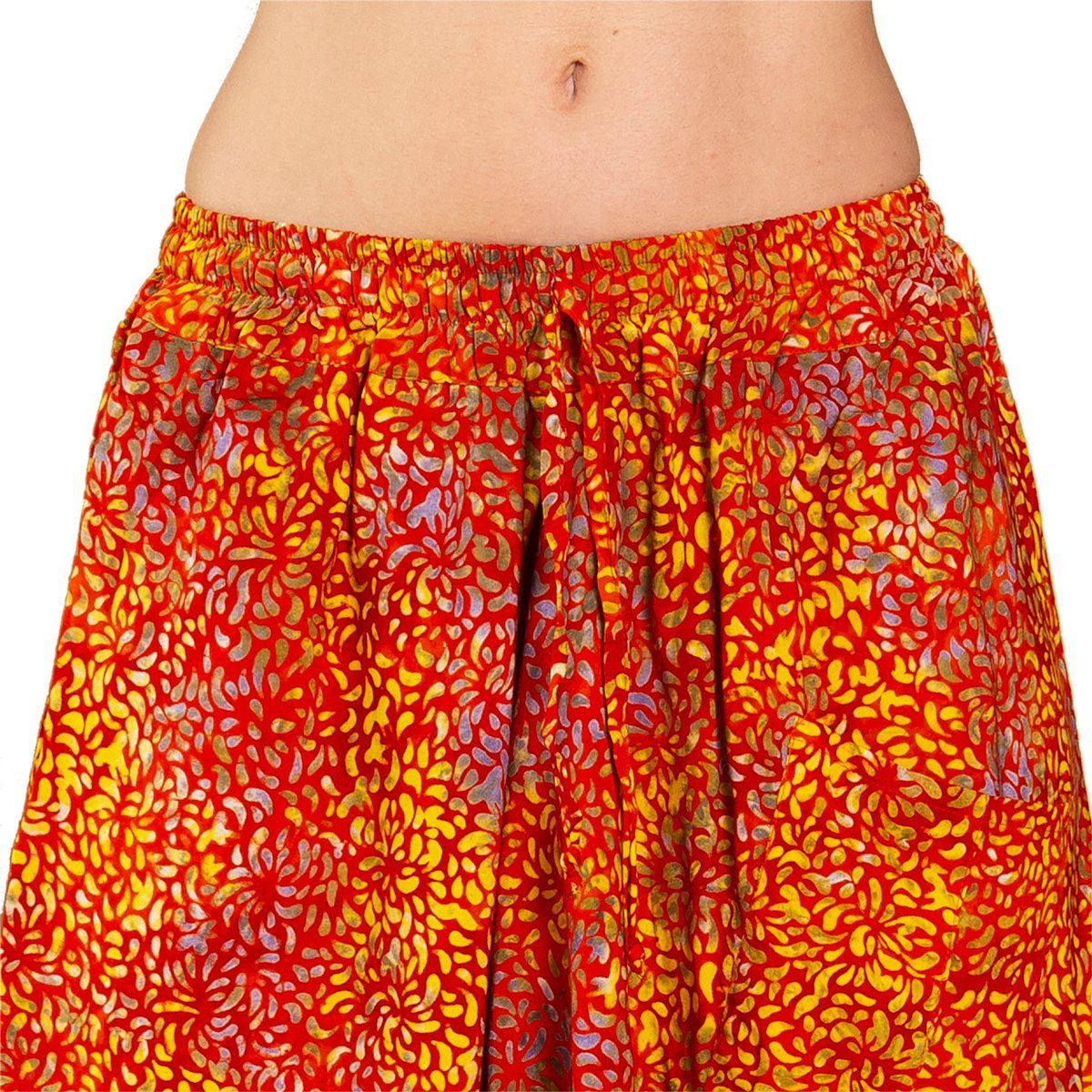 PANASIAM Haremshose Aladinhose Wachsbatik Haremshose aus 100% natürlicher Viskose farbenfrohe Freizeithose bequeme Sommerhose Pumphose Pluderhose