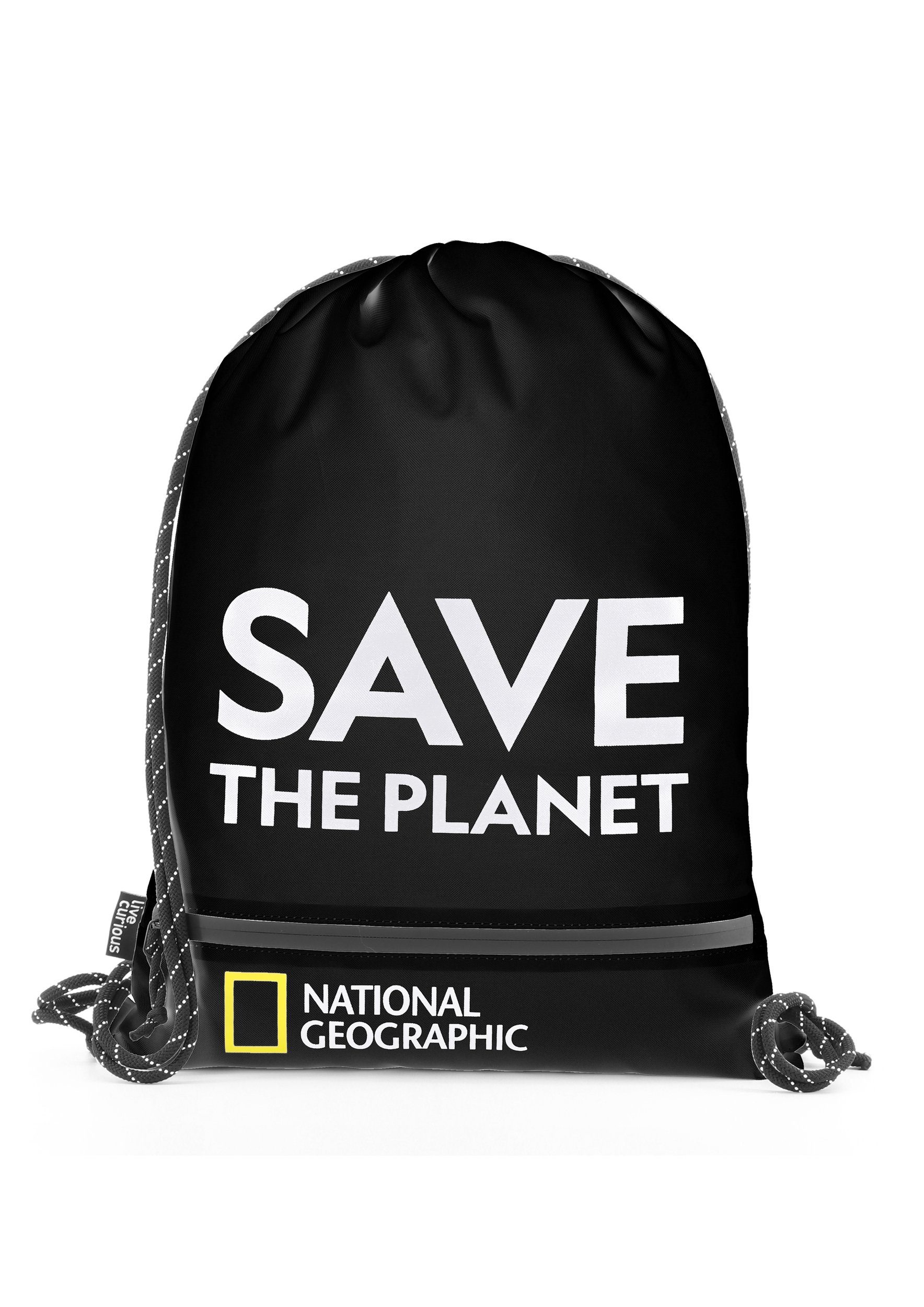 NATIONAL GEOGRAPHIC Kulturbeutel Saturn, aus recyceltem Polyester schwarz | Kulturbeutel