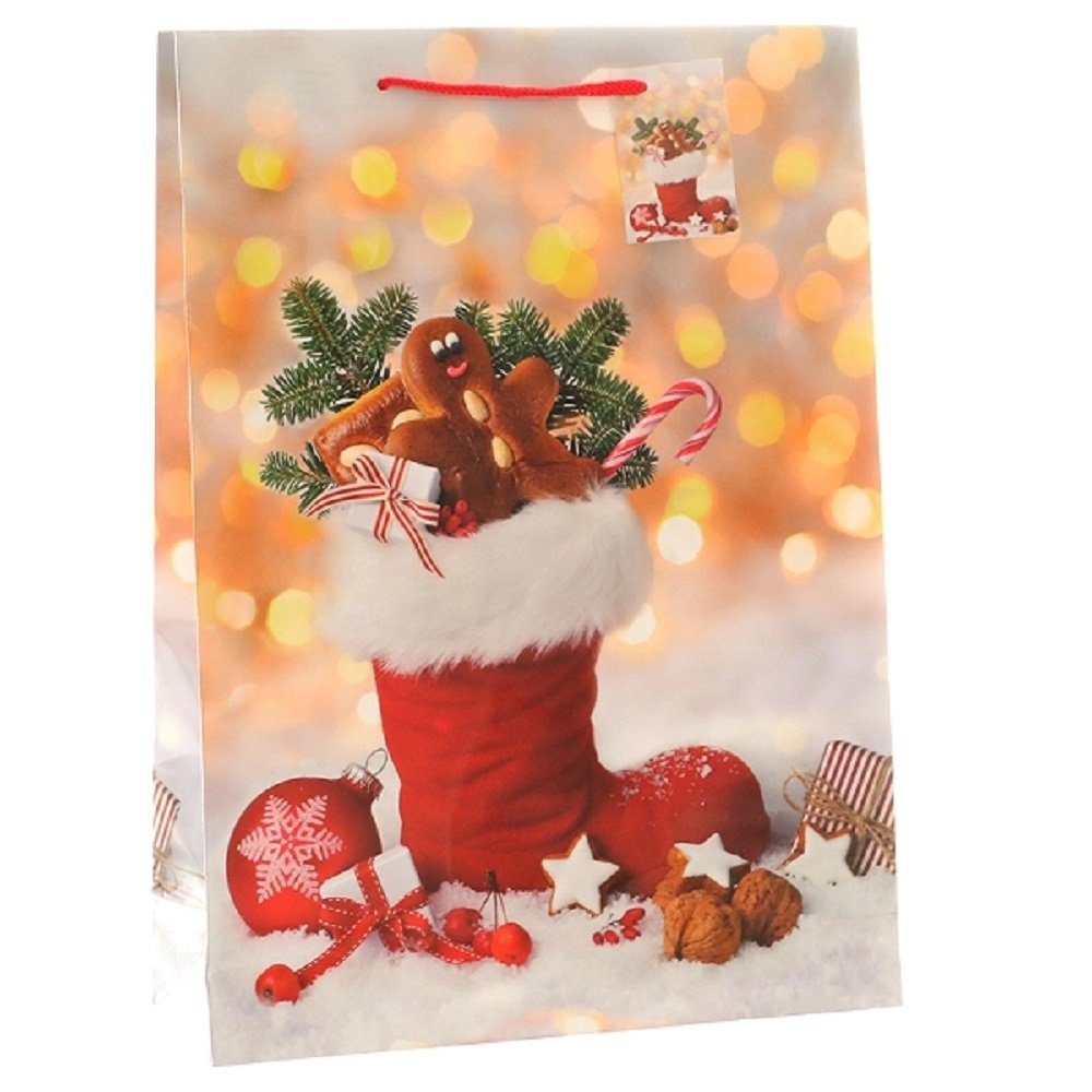 Linoows Tragetasche 10 Stück verschiedene Geschenktüten `Weihnachten`,  Große Papiertragetaschen
