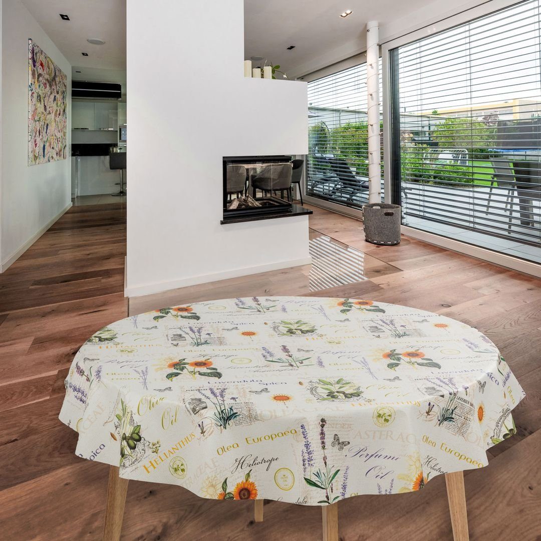 laro Tischdecke Wachstuch-Tischdecken Abwaschbar Olive Sonnenblume günstig online kaufen