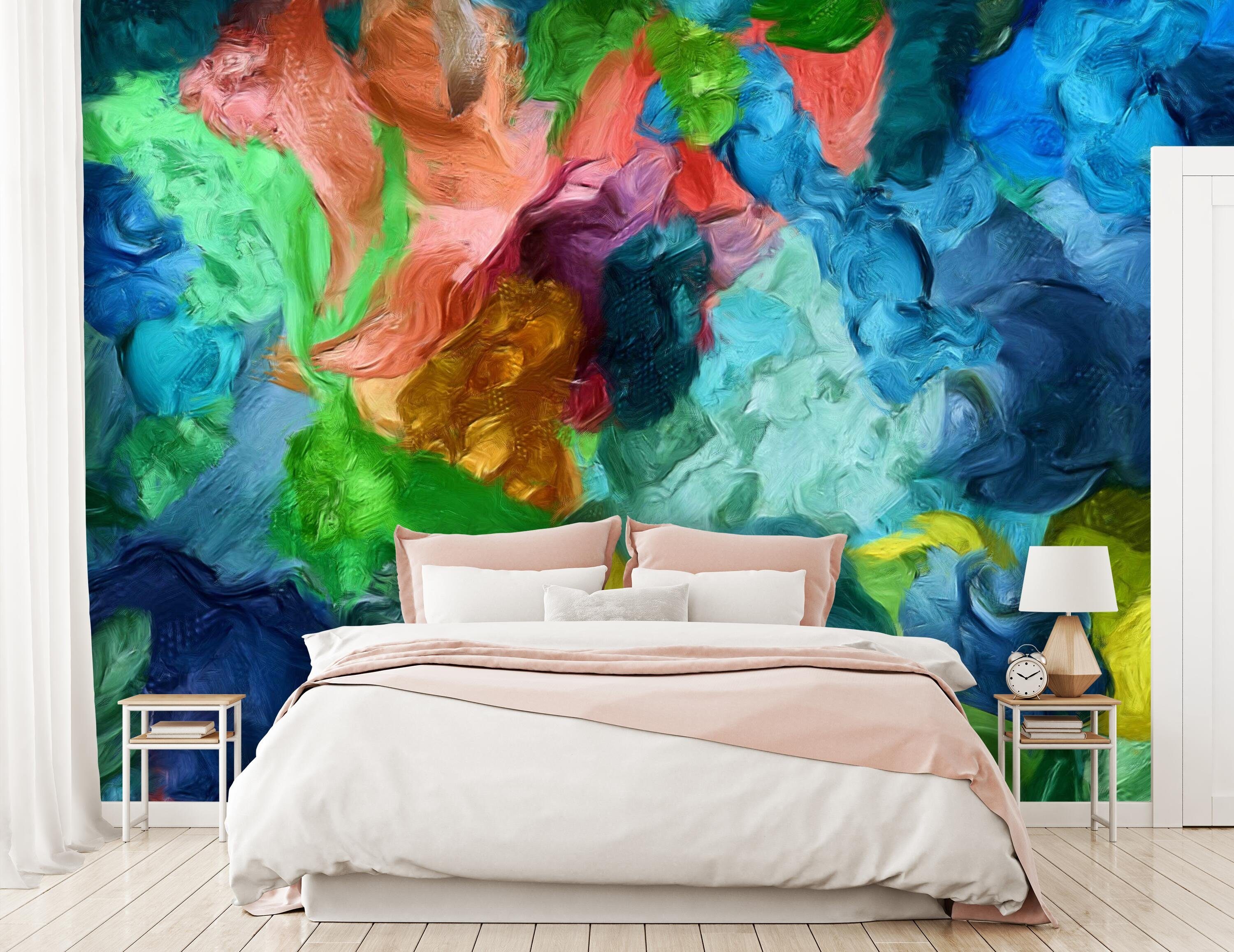 Wandtapete, viele Gemälde Farben, Abstraktes wandmotiv24 matt, glatt, Vliestapete Motivtapete, Fototapete