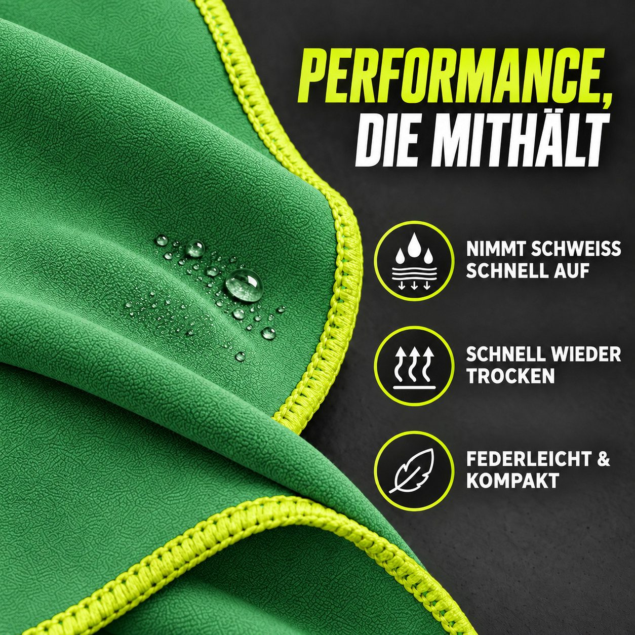 NirvanaShape Sporthandtuch NirvanaShape Mikrofaser Fitnesshandtuch mit Ecktasche und Knöpfen, saugfähig, leicht, schnelltrocknend, für Reisen, Fitness, Yoga, Sa – Bild 4 von 5