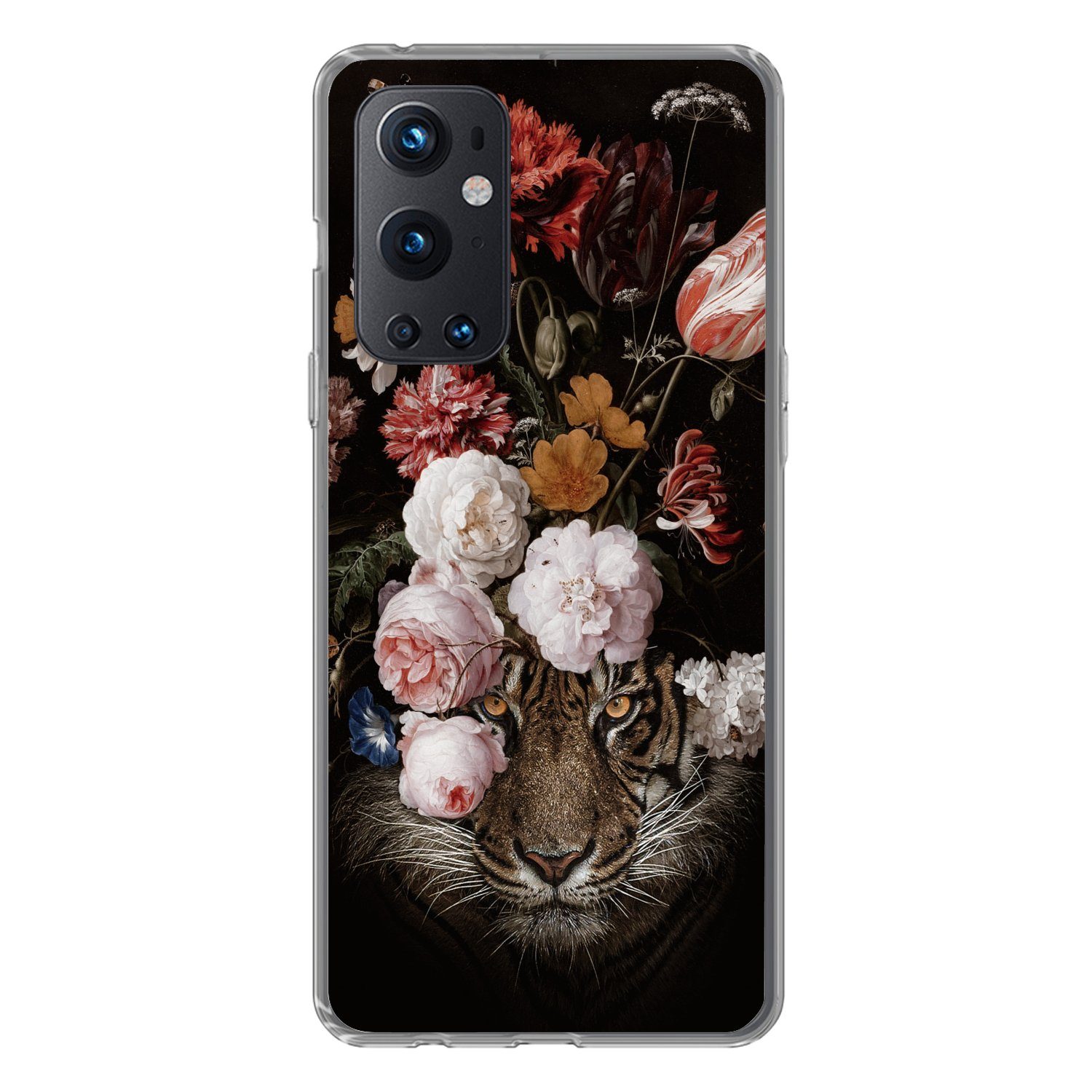 MuchoWow Handyhülle für OnePlus 9 Pro Blumen - Jan Davidsz de Heem - Tiger - Gemälde - Sti, Phone Case, Silikon, Schutzhülle Dünn