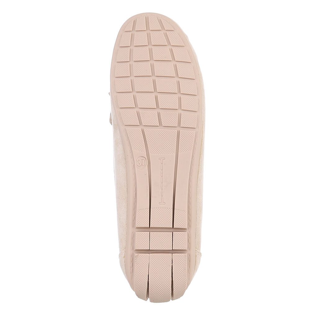 Ital-Design Bequemer Slipper mit Schleife für Damen, ideal für Freizeit Slipper (91554464) Flach Mokassins in Beige – Bild 3 von 5