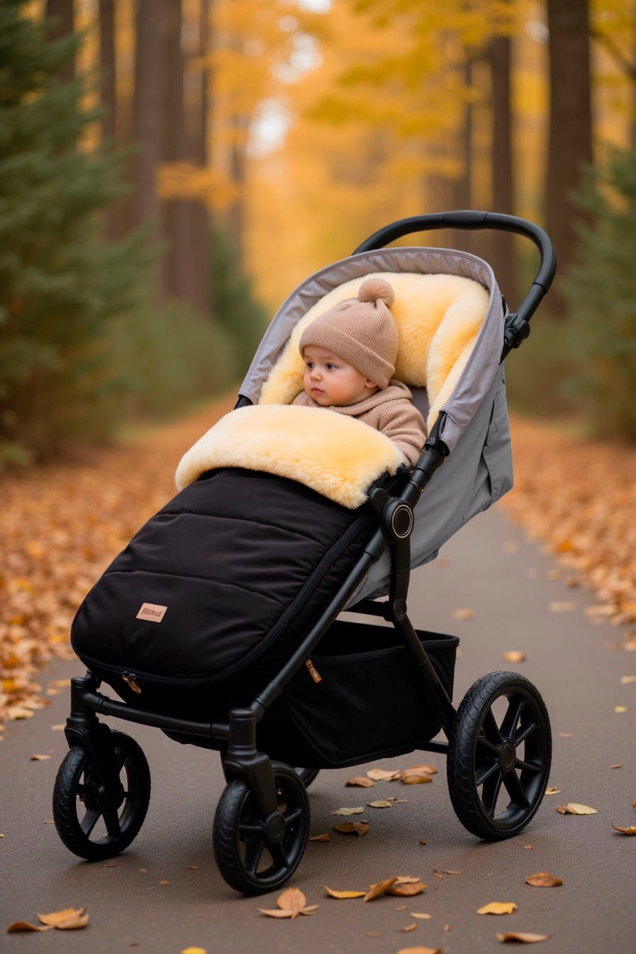 Fillikid Fußsack Makalu Lammfellfußsack, schwarz