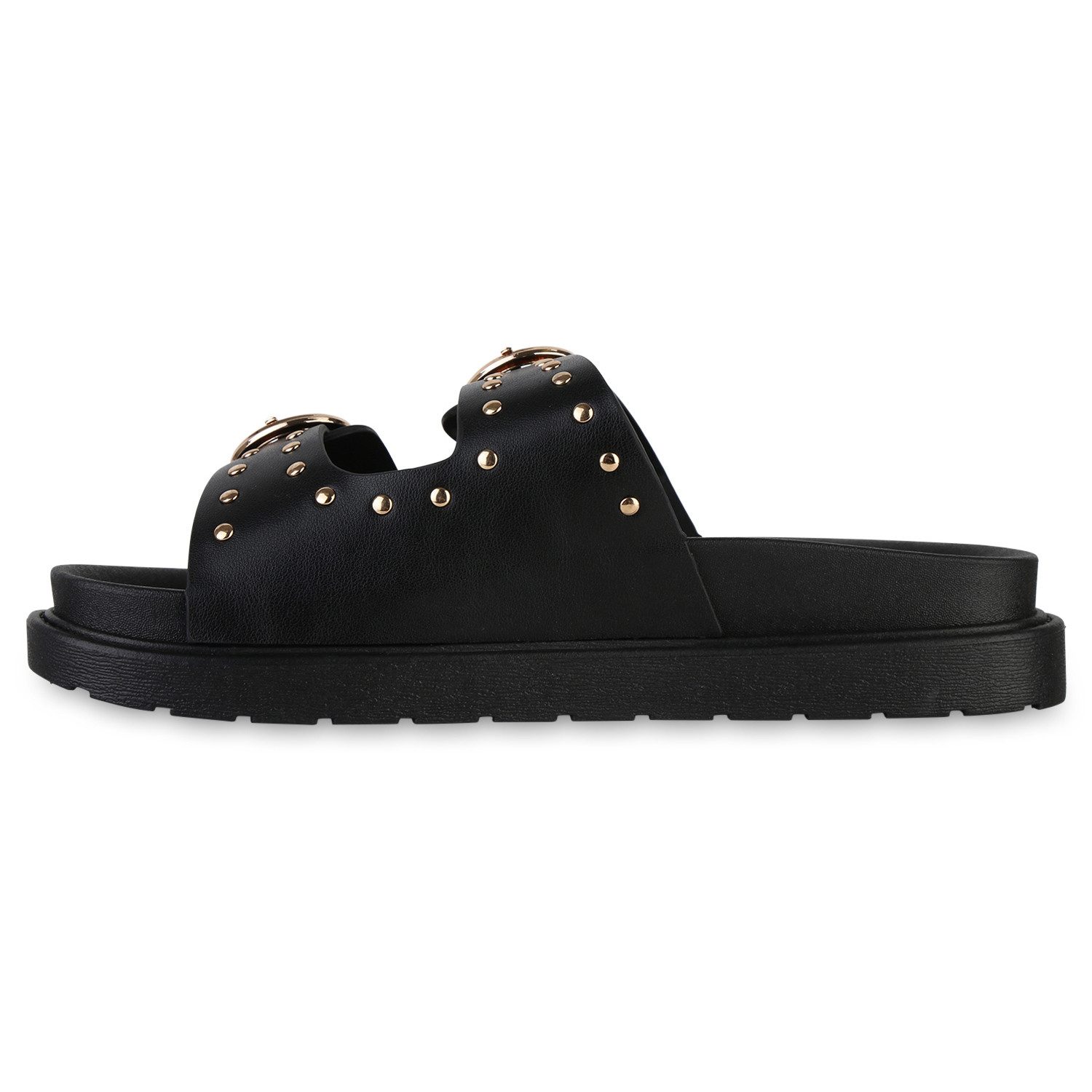 VAN HILL 841736 Sandalette Damen Pantoletten Sandaletten Nieten Schnallen P günstig online kaufen