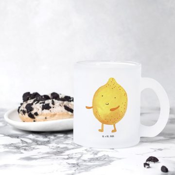 Mr. & Mrs. Panda Teeglas Beste Freunde Zitrone - Transparent - Geschenk, Glas Teetasse, lustig, Premium Glas, Edler Aufdruck