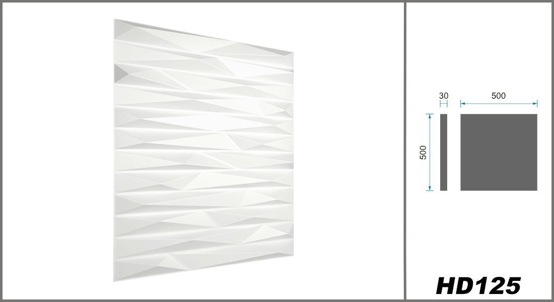 Wanddekoobjekt qm Kunststoff 3D Hexim Abstrakte Paneel - HD125 1 - Platten weiße Motive Optik (0.25 (PVC Wandverkleidung Platte) Hintergrund) mit