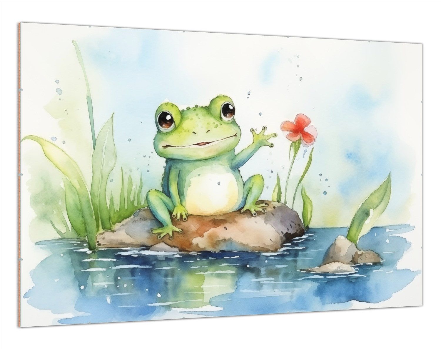 Wallario Poster, Frosch in Aquarell, in günstig online kaufen