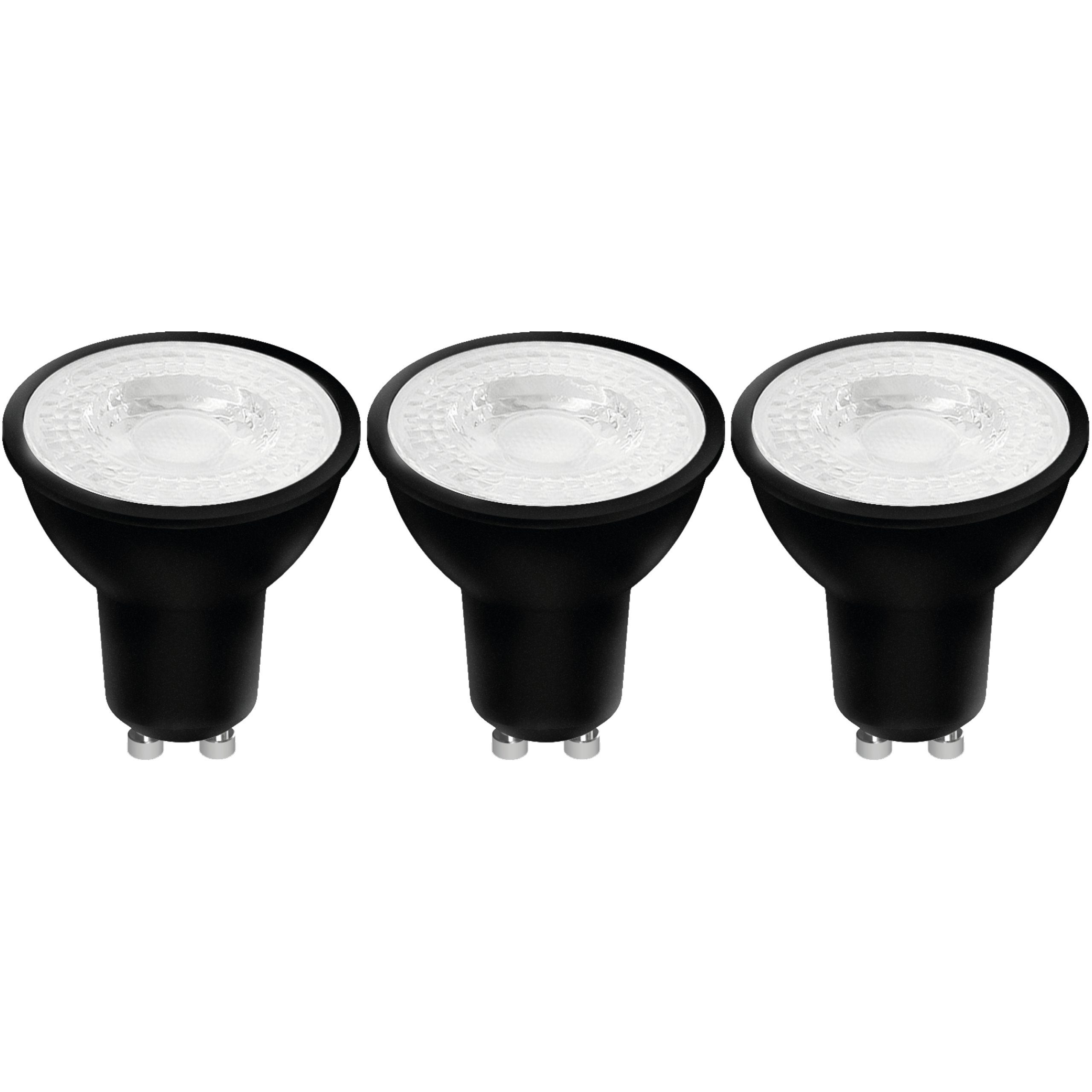 LED's light LED-Leuchtmittel 0620175 LED Spot, GU10, GU10 4,0W warmweiß Klar matt schwarz MR16 3-Pack