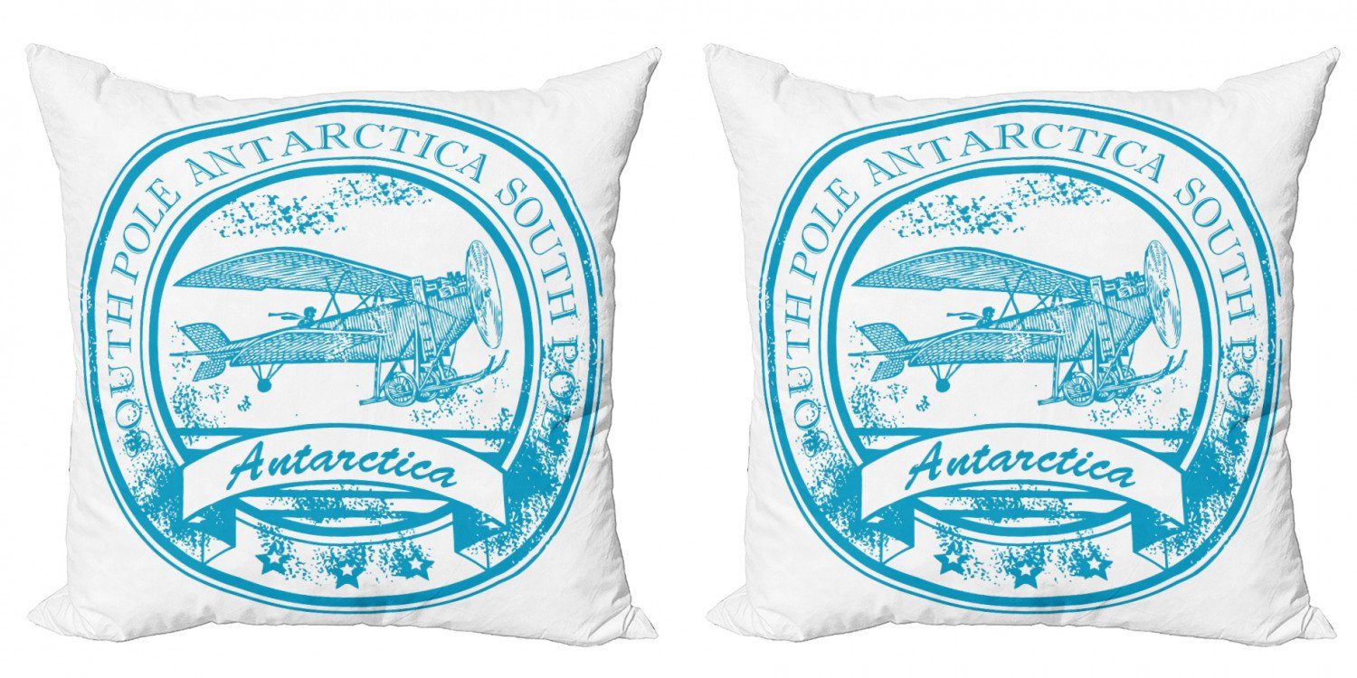 Kissenbezüge Modern Accent Doppelseitiger Digitaldruck, Abakuhaus (2 Stück), Weinlese-Flugzeug Süd Antarktis