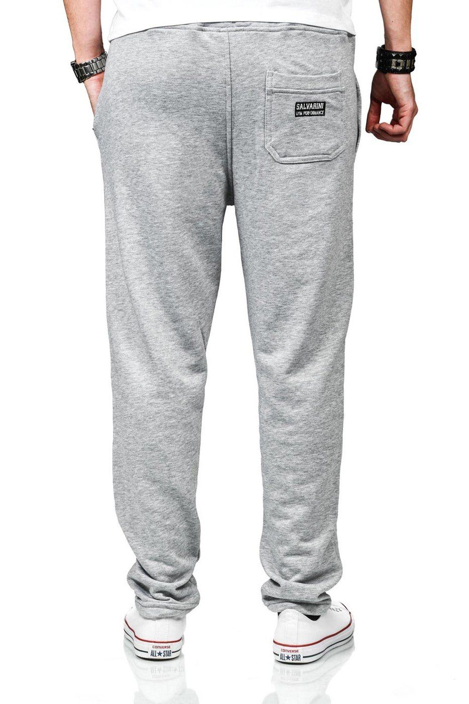 Alessandro Salvarini Jogginghose Alessandro Salvarini Herren Jogging Sport Hose Fitness Jogger Jogginghose mit Reißverschlusstaschen