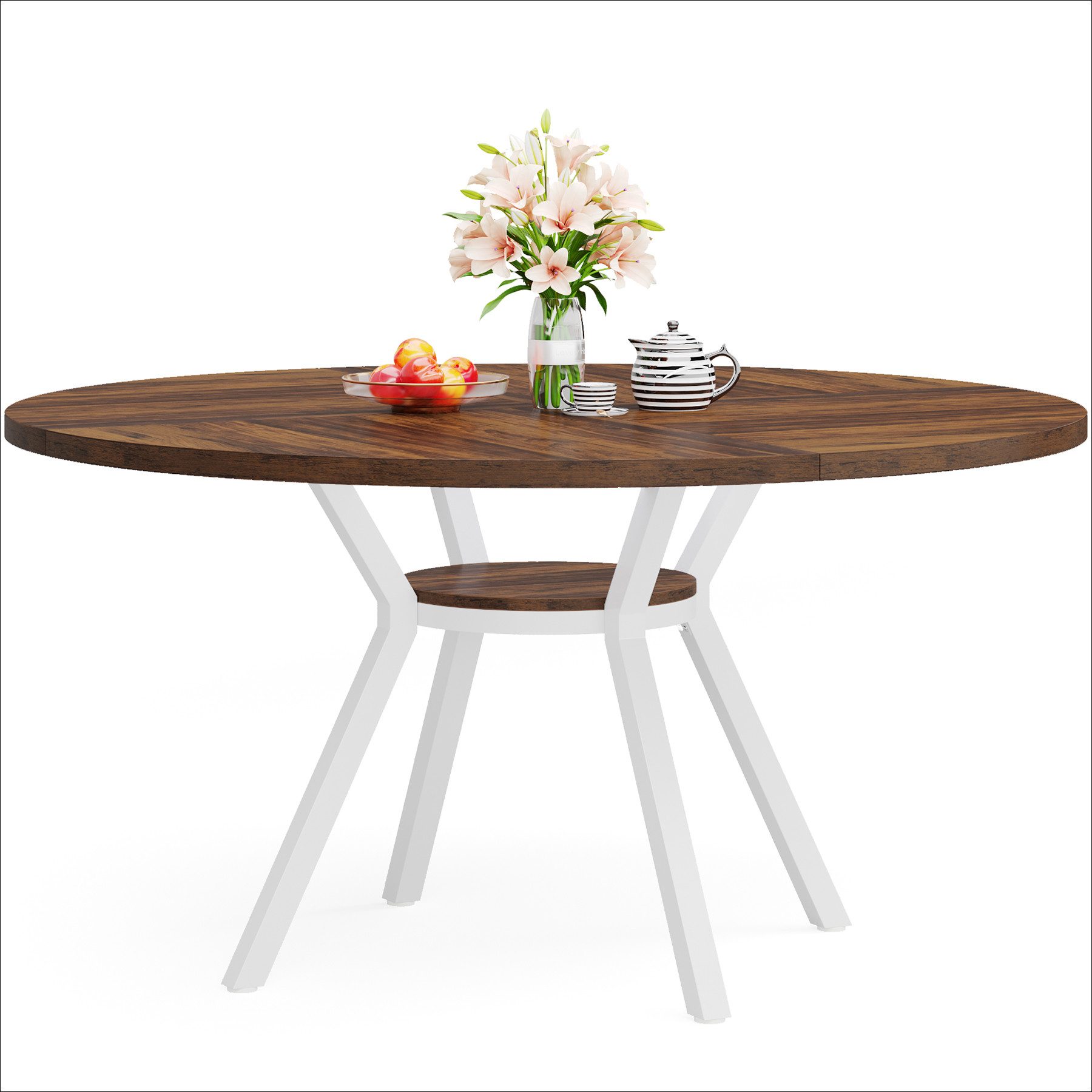 Tribesigns Esstisch 120x120cm Moderner Runder Küchentisch für 4 Personen günstig online kaufen