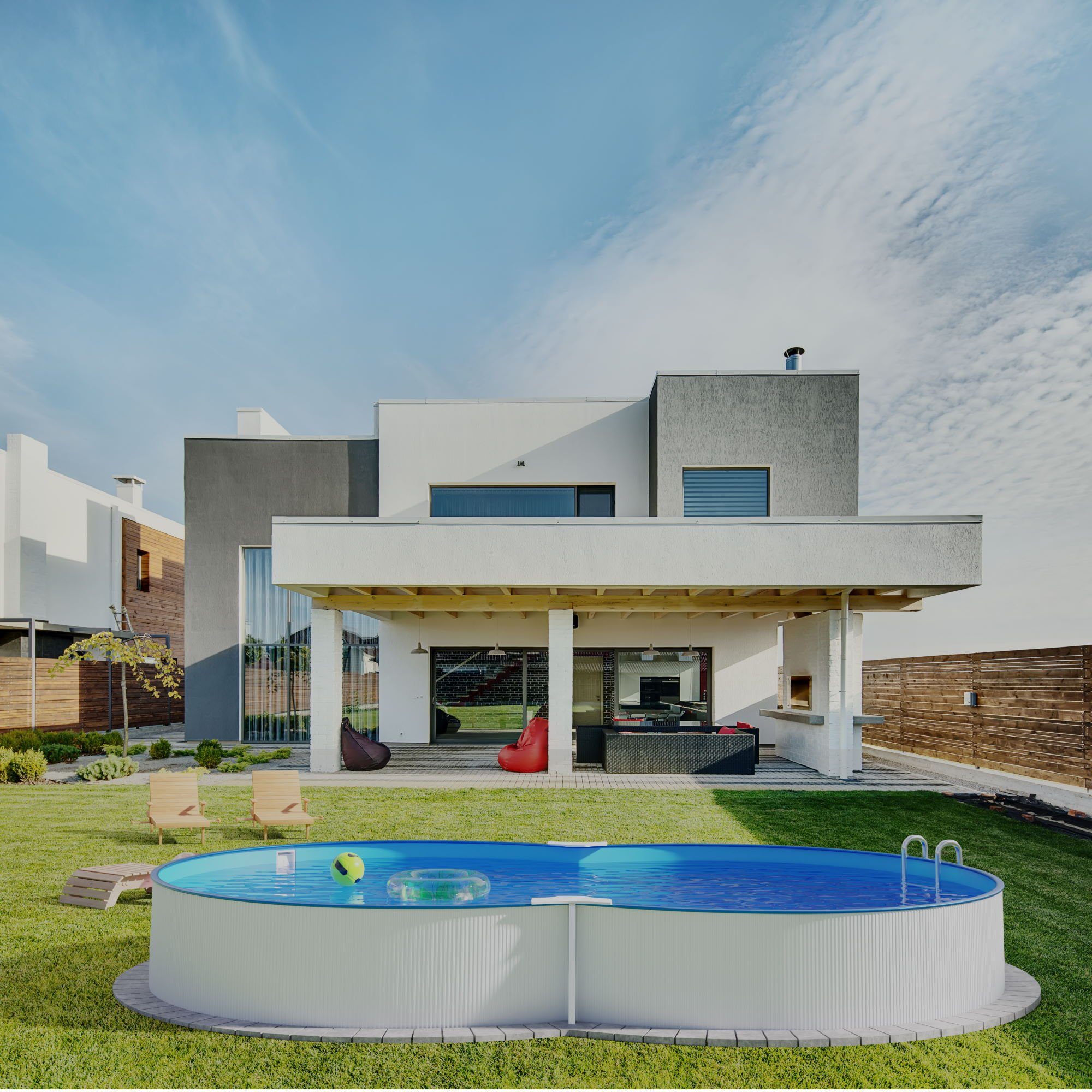 Planet Pool Achtformpool Stahlwandpool achtform 540x350x120 cm, Stahl 0,4 m (Einzelbecken), verzinkte Stahlwand