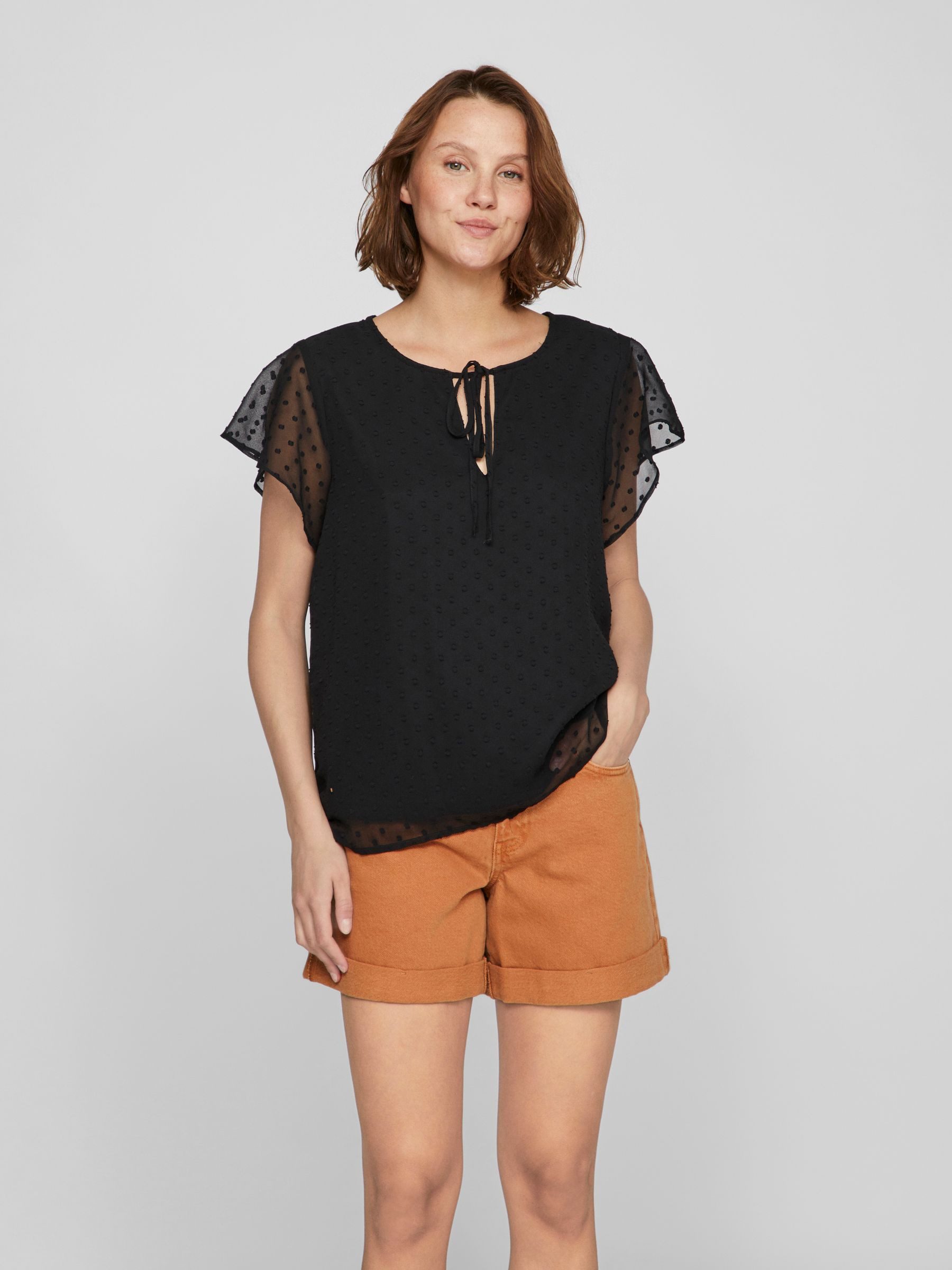 Vila Blusenshirt Transparente mit Tupfenmuster und günstig online kaufen