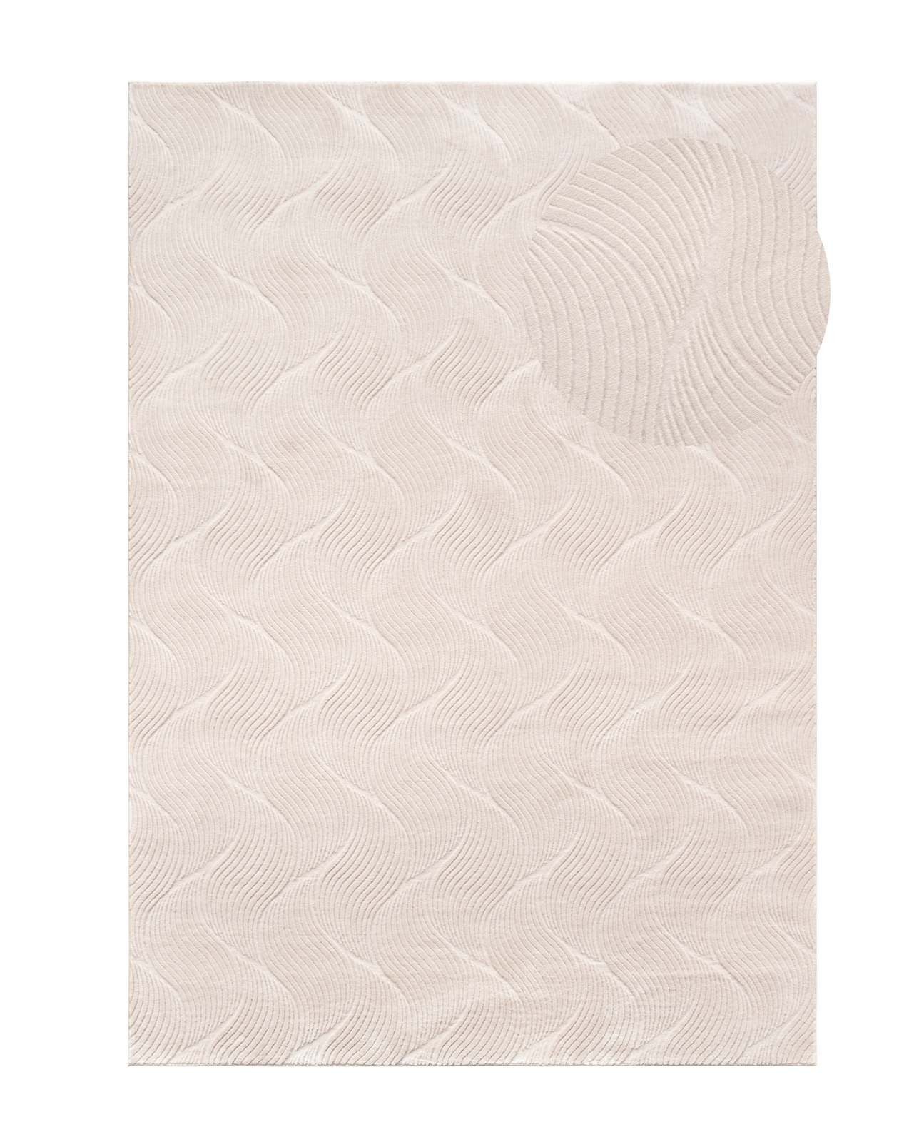 TaCa Home Teppich Kurzflor Teppich Hasenfell Optik, rechteckig, Höhe: 10 mm, Wohnzimmer, Kinderzimmer, Esszimmer, Shell Beige - 50 x 80 cm