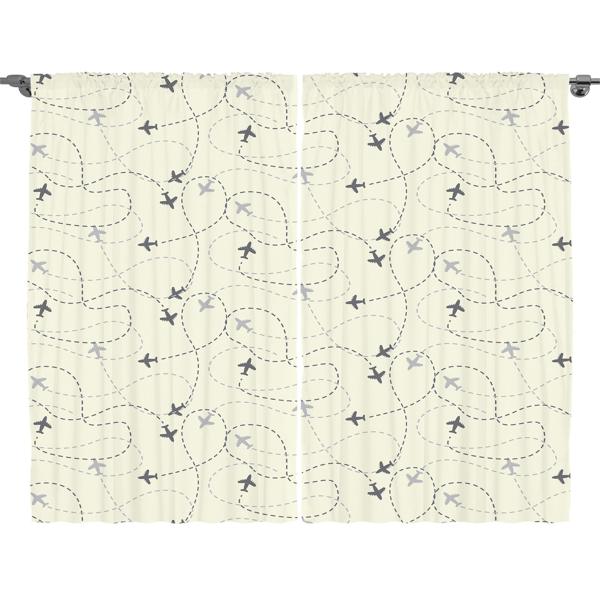 Gardine Schlafzimmer Kräuselband Vorhang mit Schlaufen und Haken