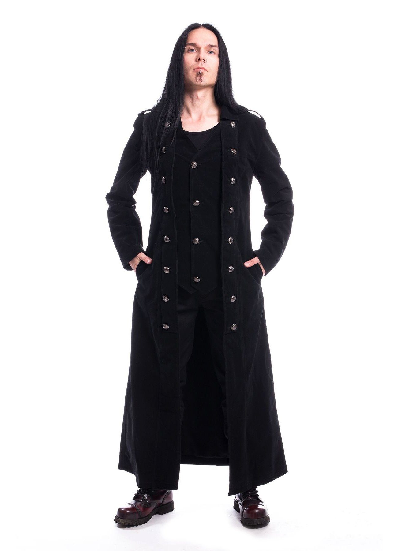 Vixxsin Langmantel Walker Coat Samt Gothic Victorian Steampunk Romantic Goth