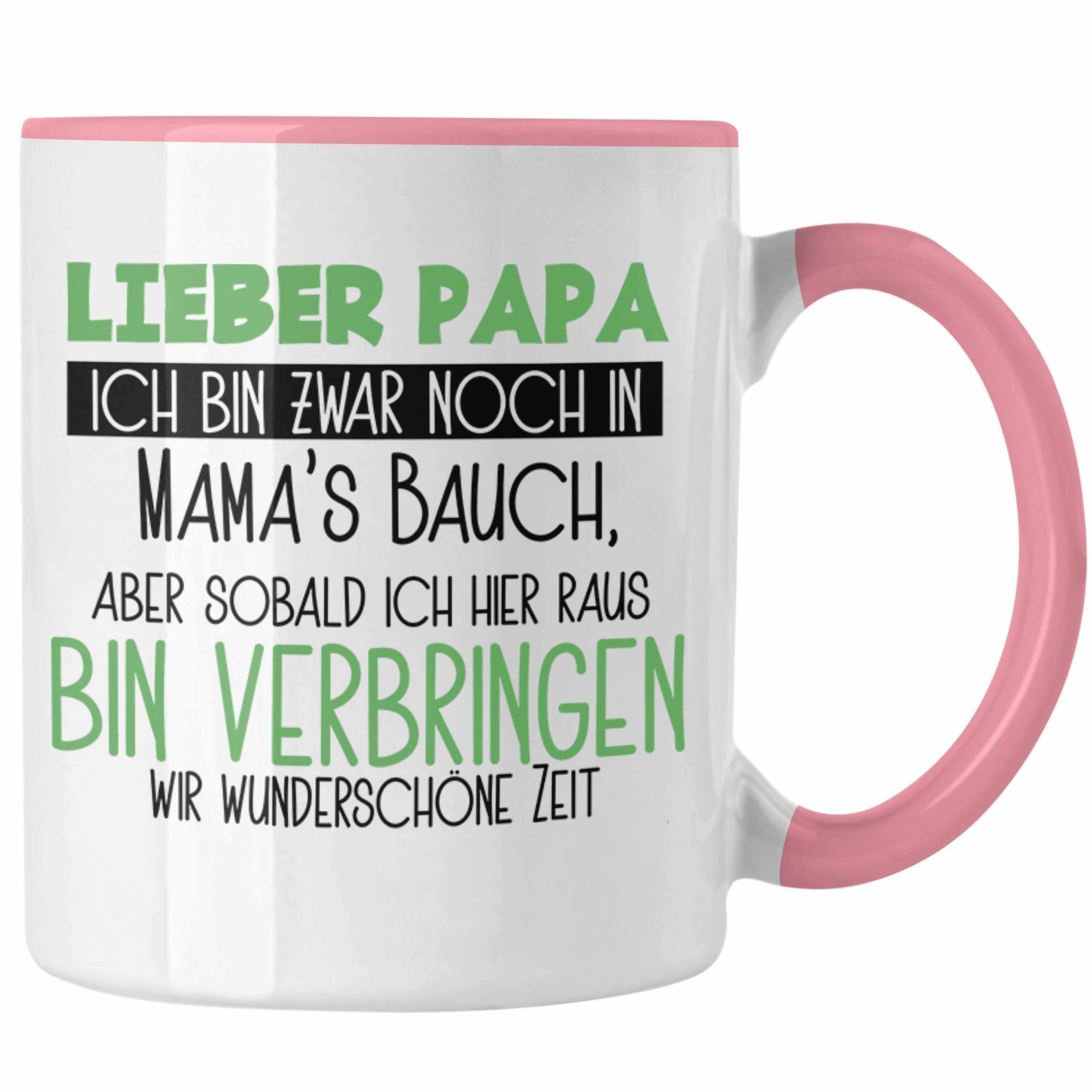Trendation Tasse Schwangerschaft Tasse Geschenk für Papa Sohn Tochter Schwangerschafts Rosa